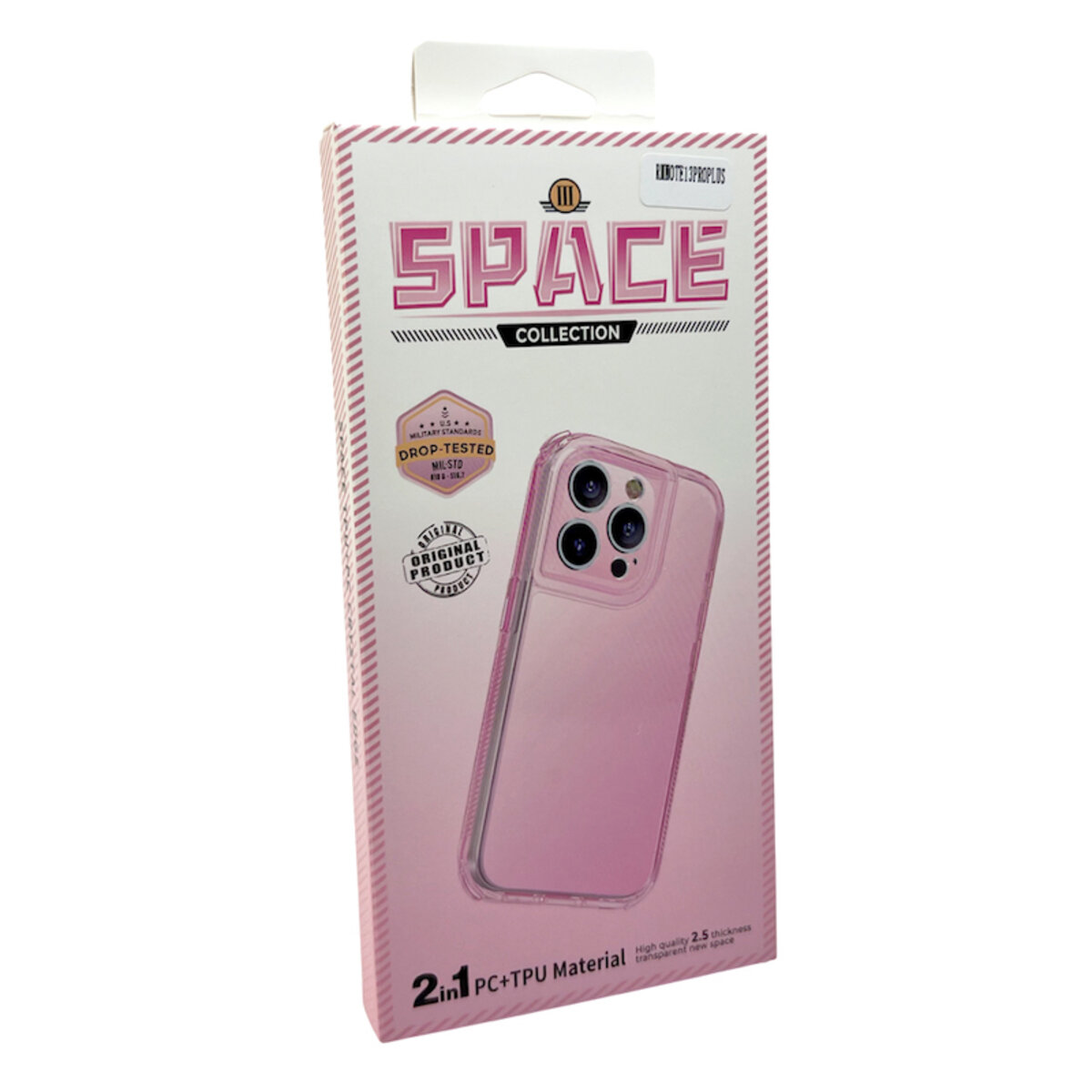 Прозрачный чехол Space III Xiaomi Redmi Note 13 Pro Plus 5G | TPU+PC с усиленными бортами (Розовый) на картинке №2