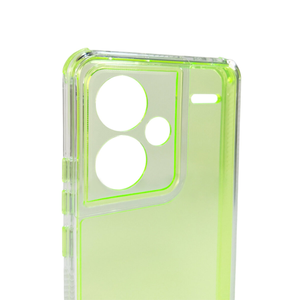 Прозрачный чехол Space III Xiaomi Redmi Note 13 Pro Plus 5G | TPU+PC с усиленными бортами (Зелёный) на картинке №5