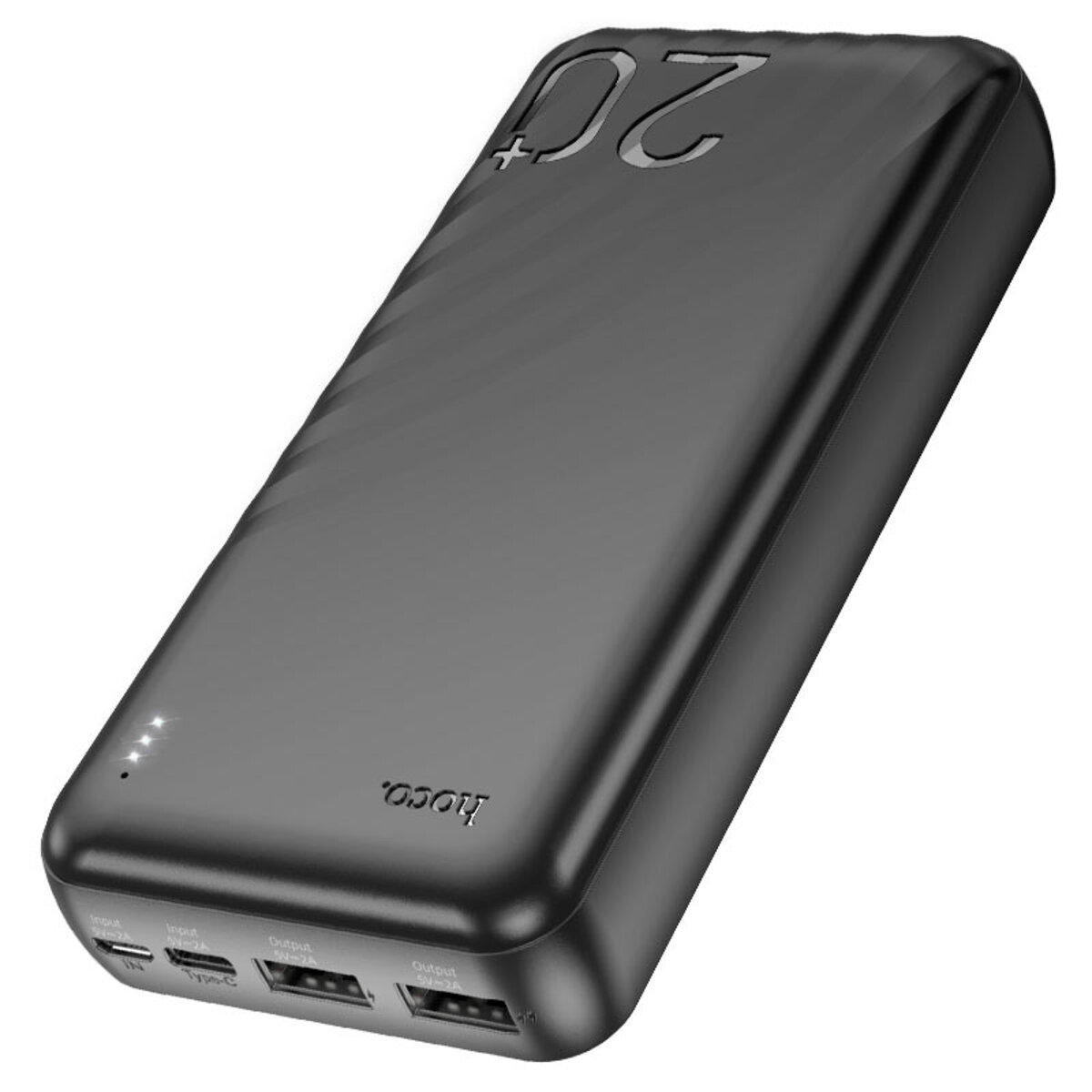 Зовнішній акумулятор HOCO J123A Element power bank(20000mAh) Black на картинке №3