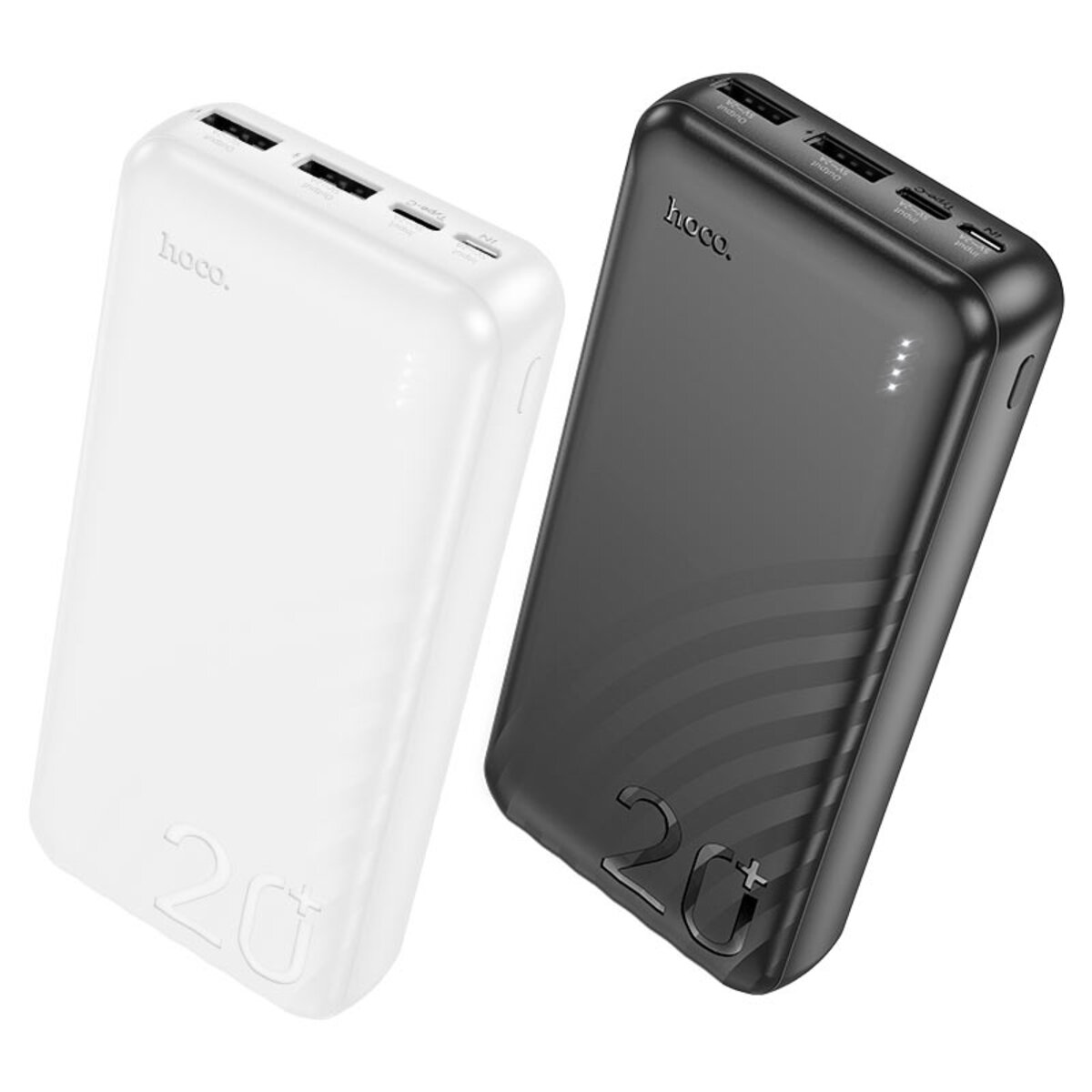 Зовнішній акумулятор HOCO J123A Element power bank(20000mAh) Black на картинке №5