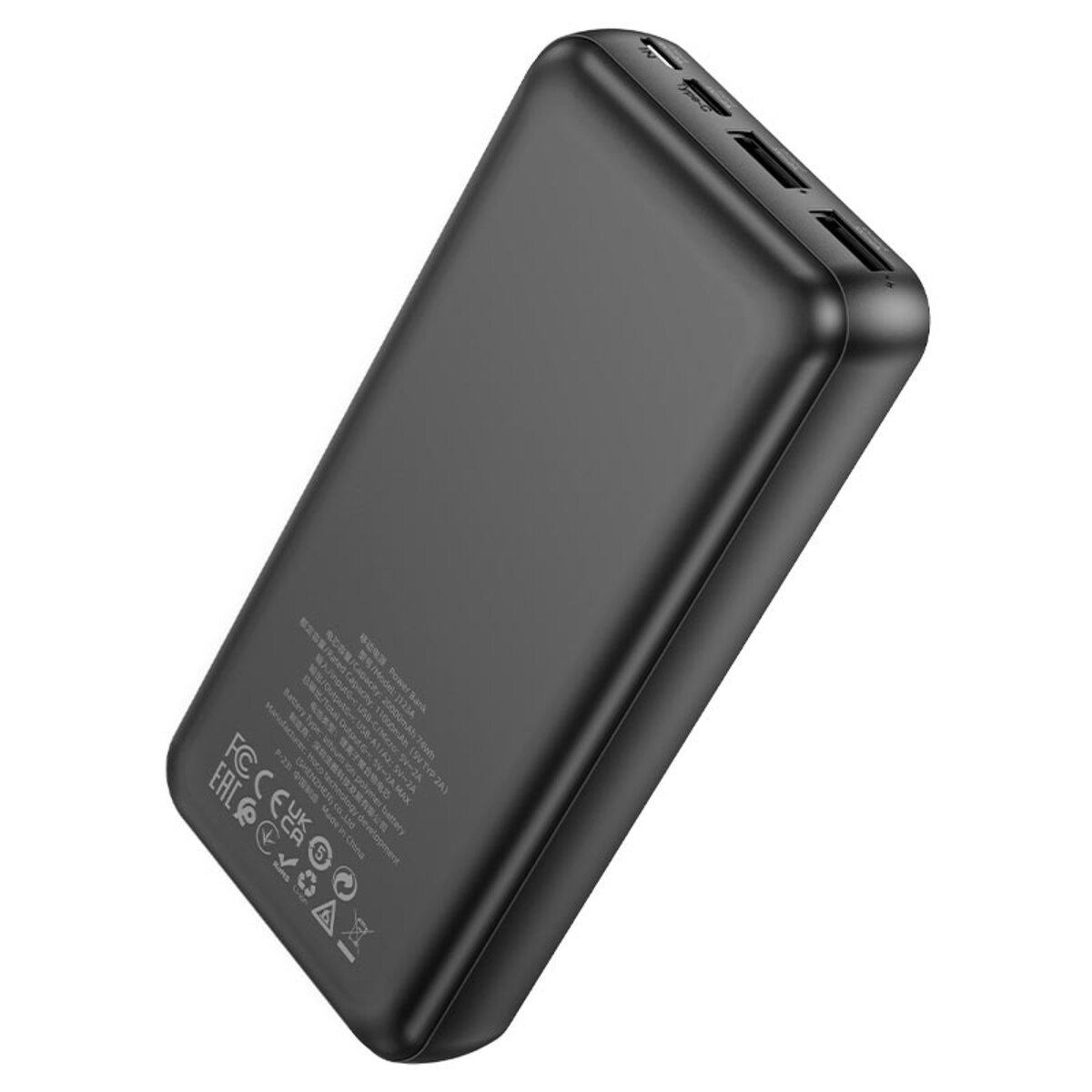 Зовнішній акумулятор HOCO J123A Element power bank(20000mAh) Black на картинке №4