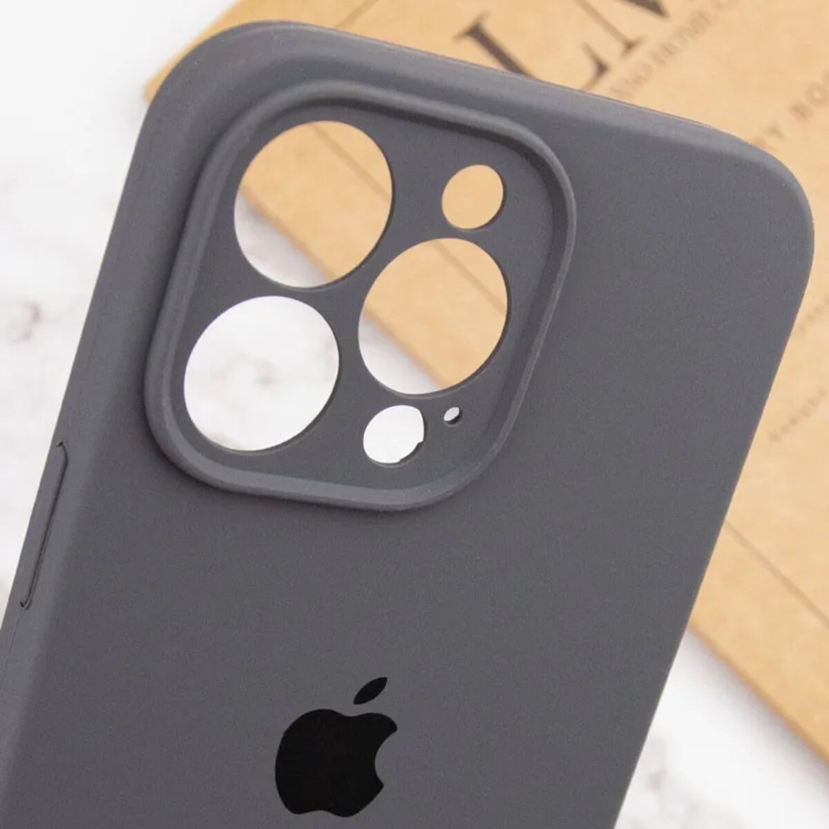 Чехол Silicone Full Case Camera Protect (AA) Apple iPhone 14 Pro (Темно-серый) на картинке №7
