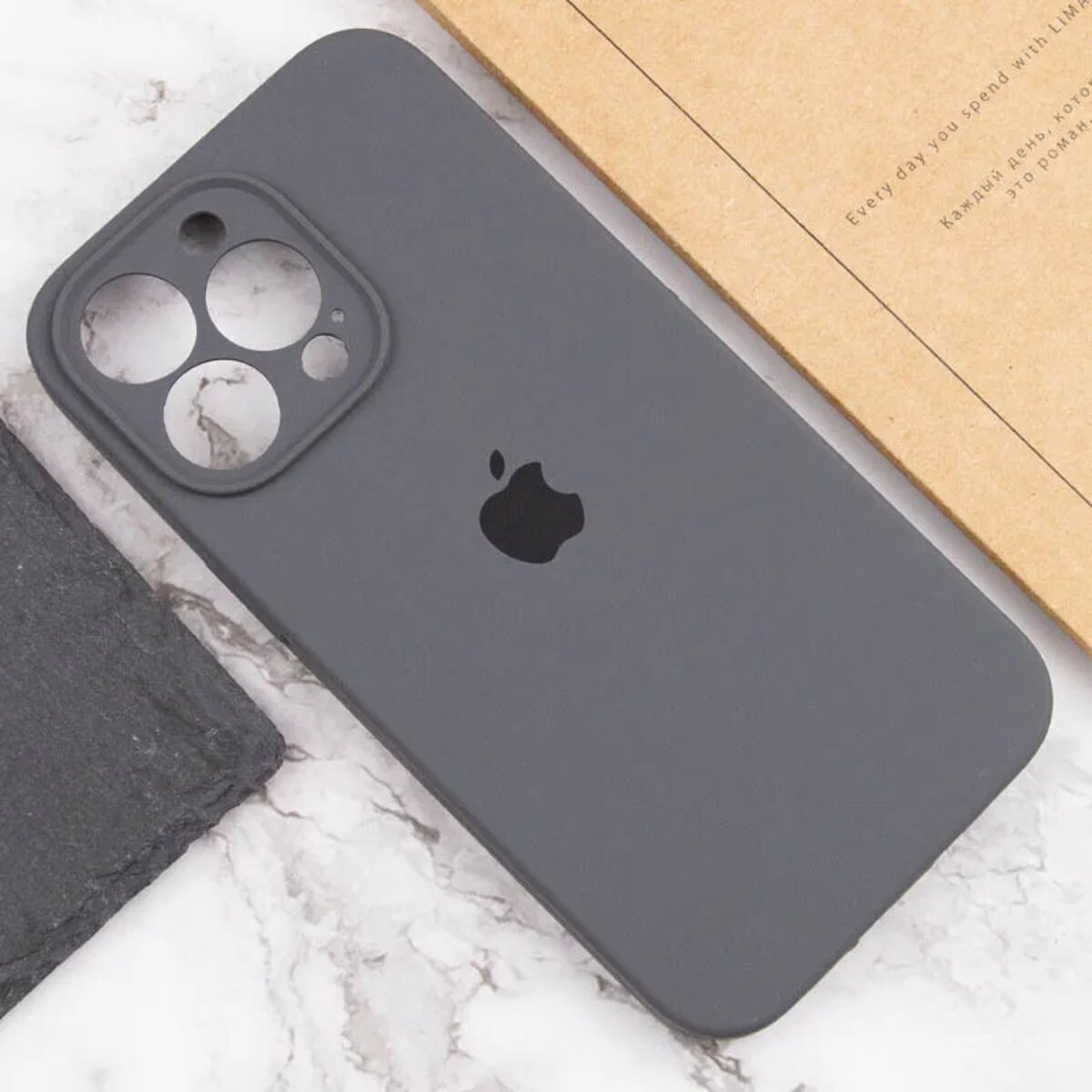Чохол Silicone Full Case Camera Protect (AA) Apple iPhone 15 Pro Max (Темно-сірий) на малюнкі №6
