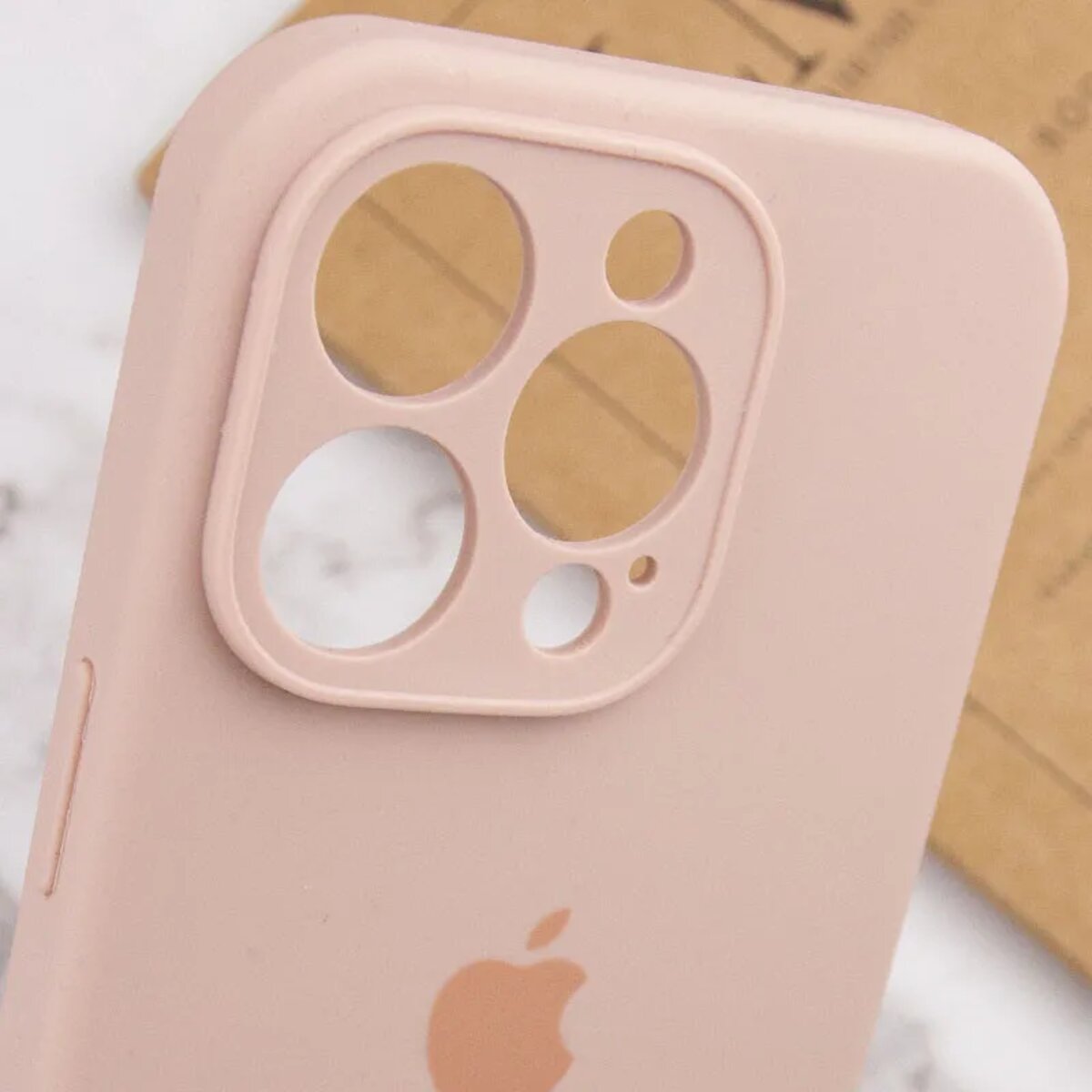 Чохол Silicone Full Case Camera Protect (AA) Apple iPhone 15 Pro Max (Світло-рожевий) на малюнкі №6