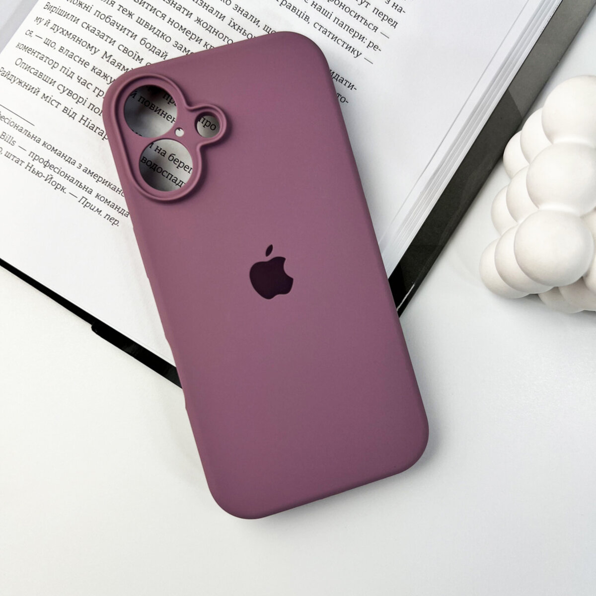 Чехол Silicone Full Case Camera Protect (AA) Apple iPhone 16 (Фиолетовый) на картинке №7