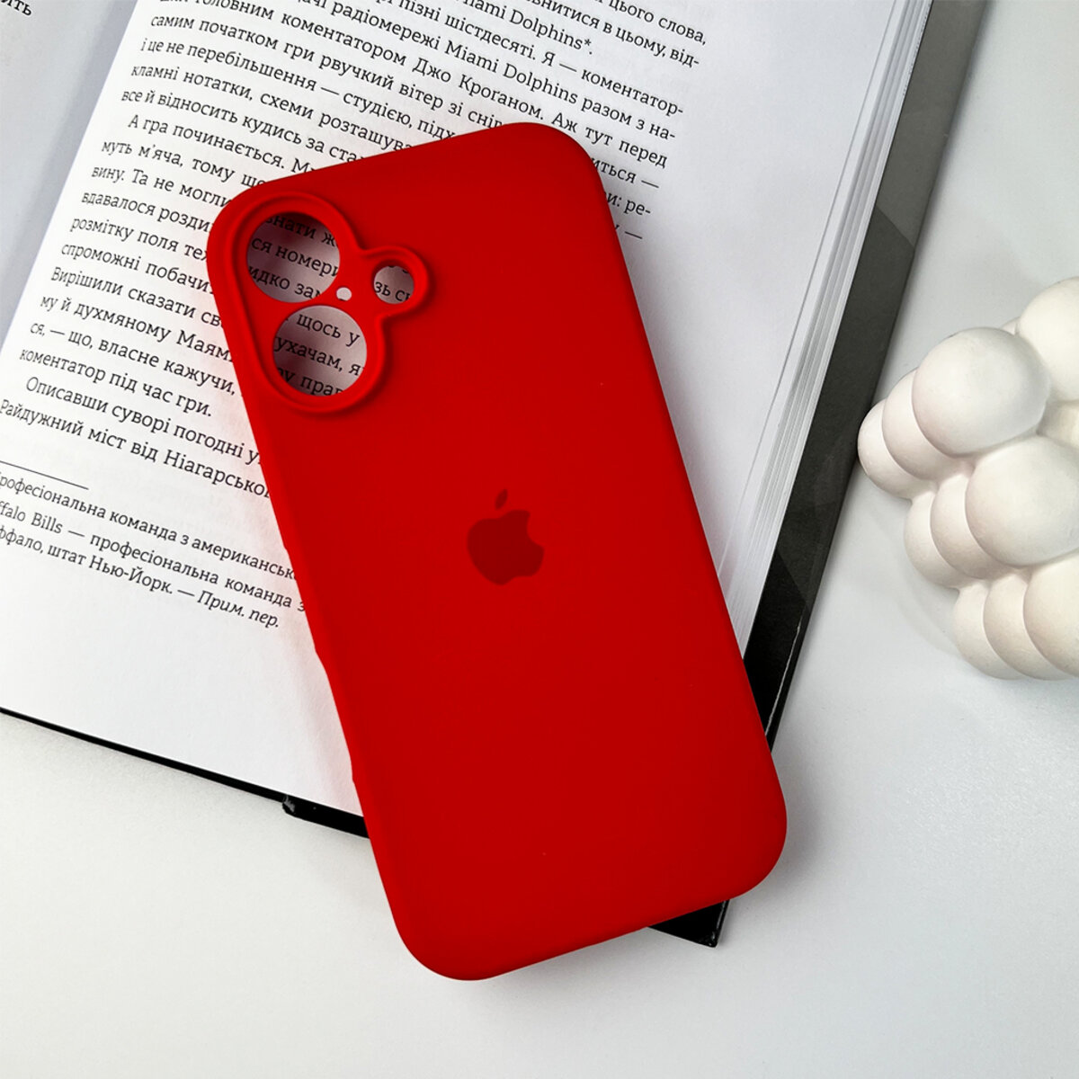 Чехол Silicone Full Case Camera Protect (AA) Apple iPhone 16 (Красный) на картинке №6