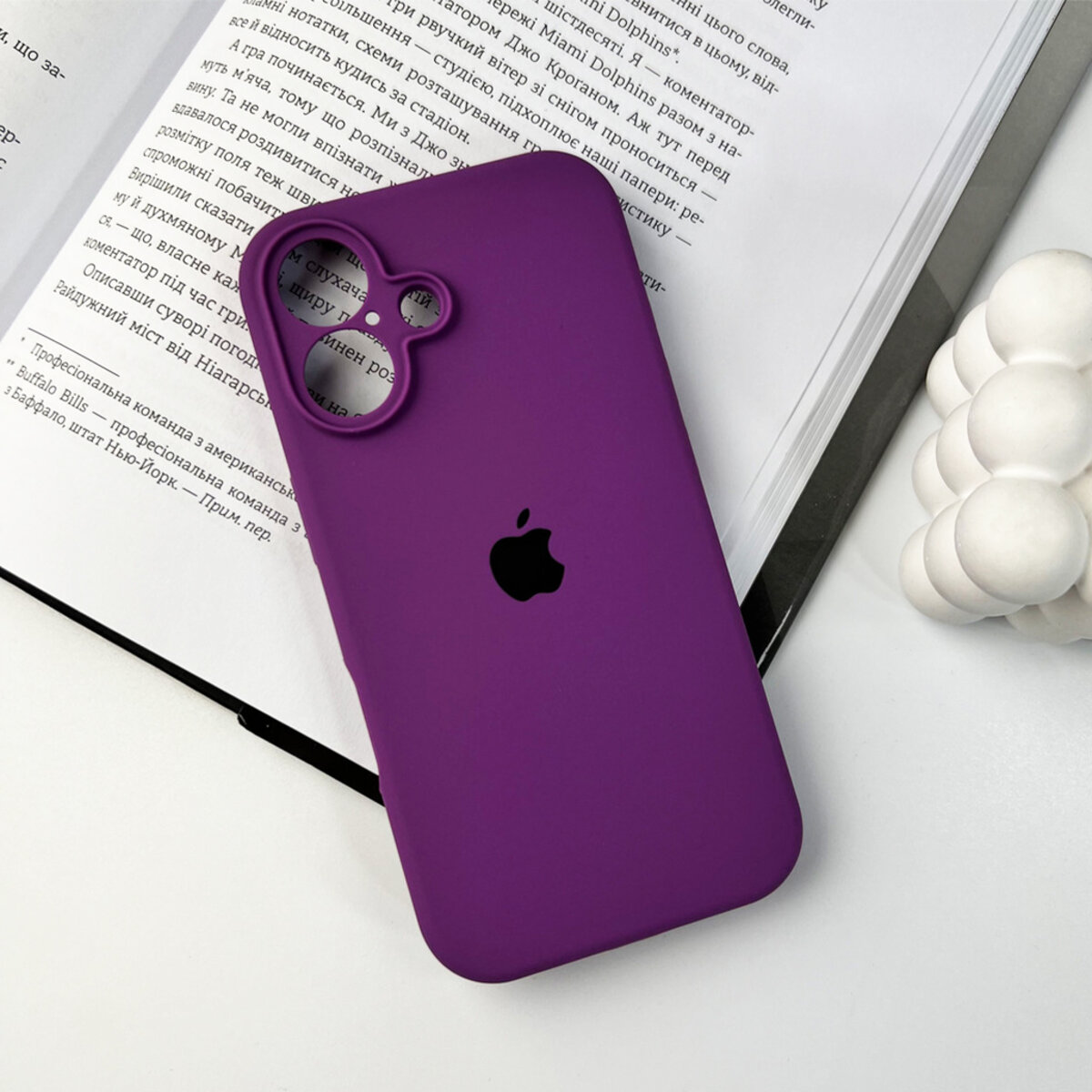 Чехол Silicone Full Case Camera Protect (AA) Apple iPhone 16 (Фиолетовый) на картинке №6