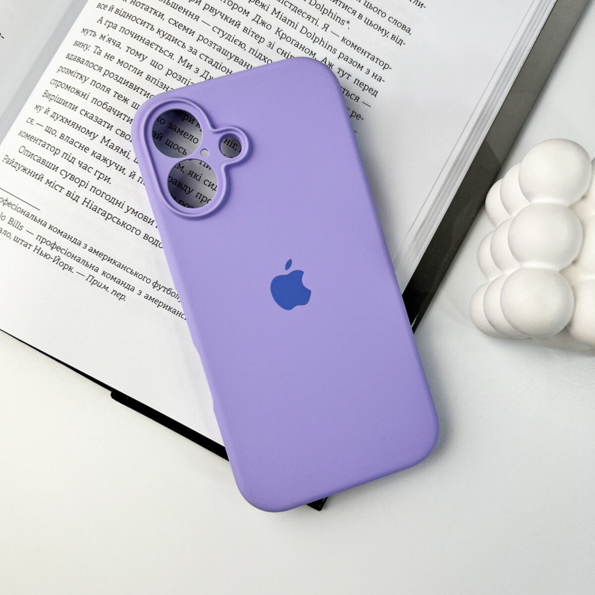 Чехол Silicone Full Case Camera Protect (AA) Apple iPhone 16 (Сиреневый) на картинке №7