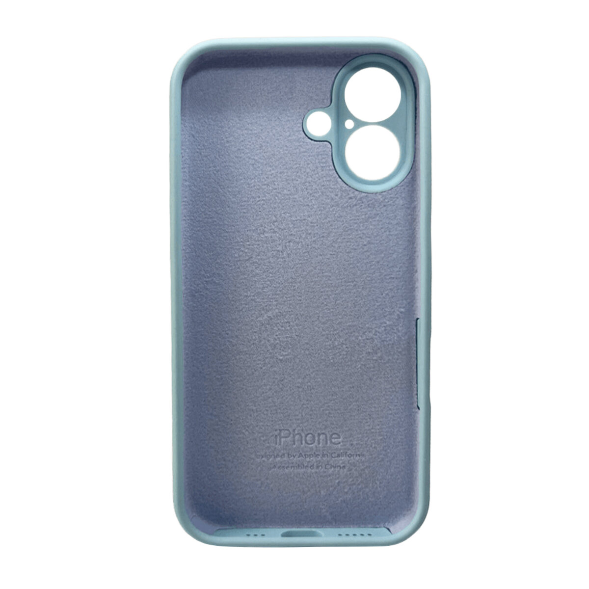 Чехол Silicone Full Case Camera Protect (AA) Apple iPhone 16 (Светло-голубой) на картинке №3