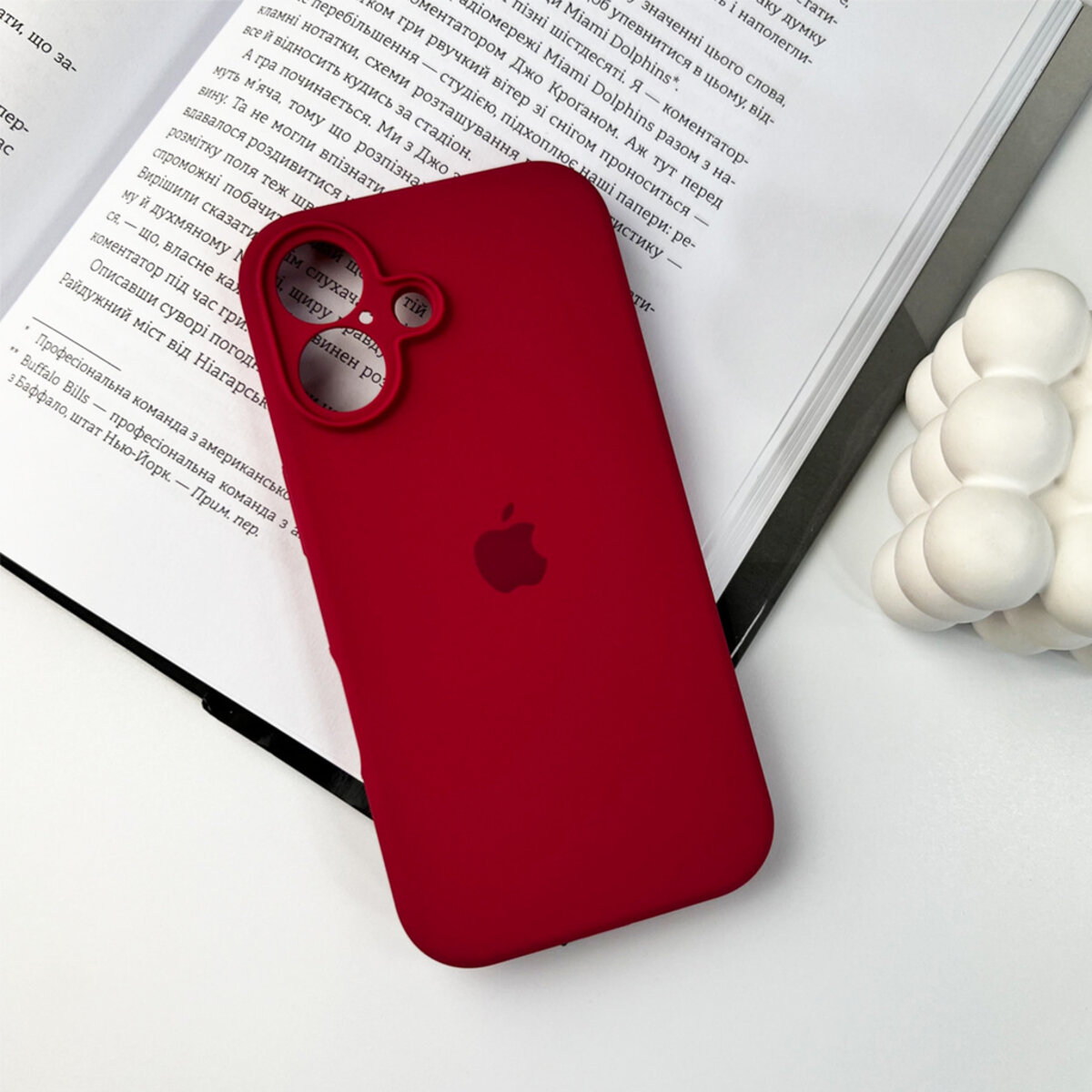 Чехол Silicone Full Case Camera Protect (AA) Apple iPhone 16 (Бордовый) на картинке №7