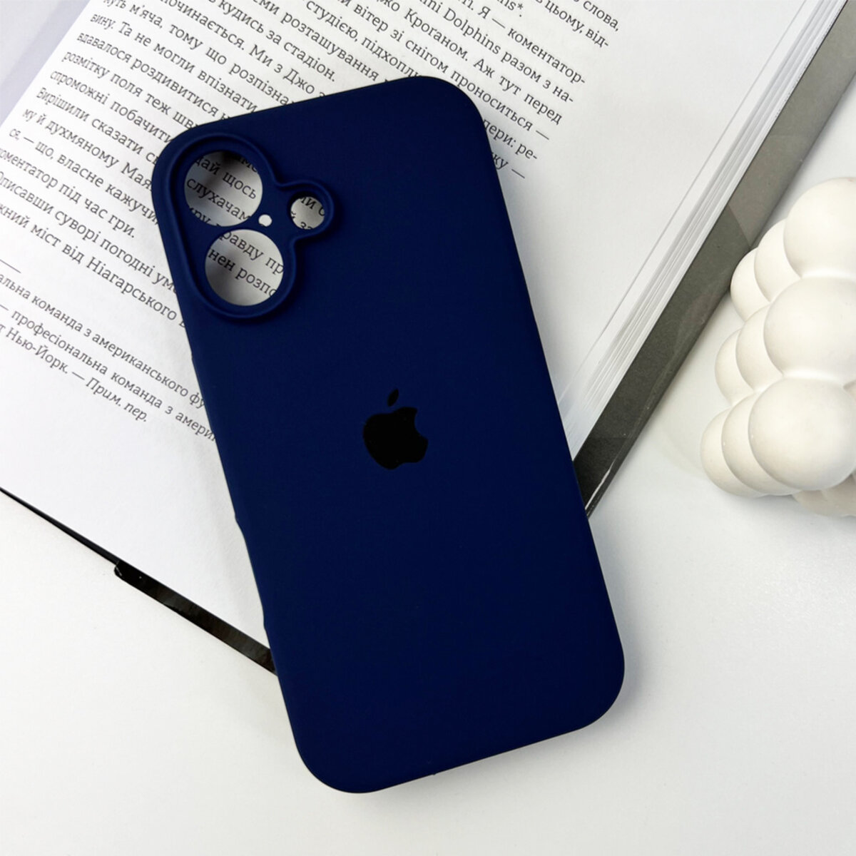 Чехол Silicone Full Case Camera Protect (AA) Apple iPhone 16 (Синий) на картинке №6