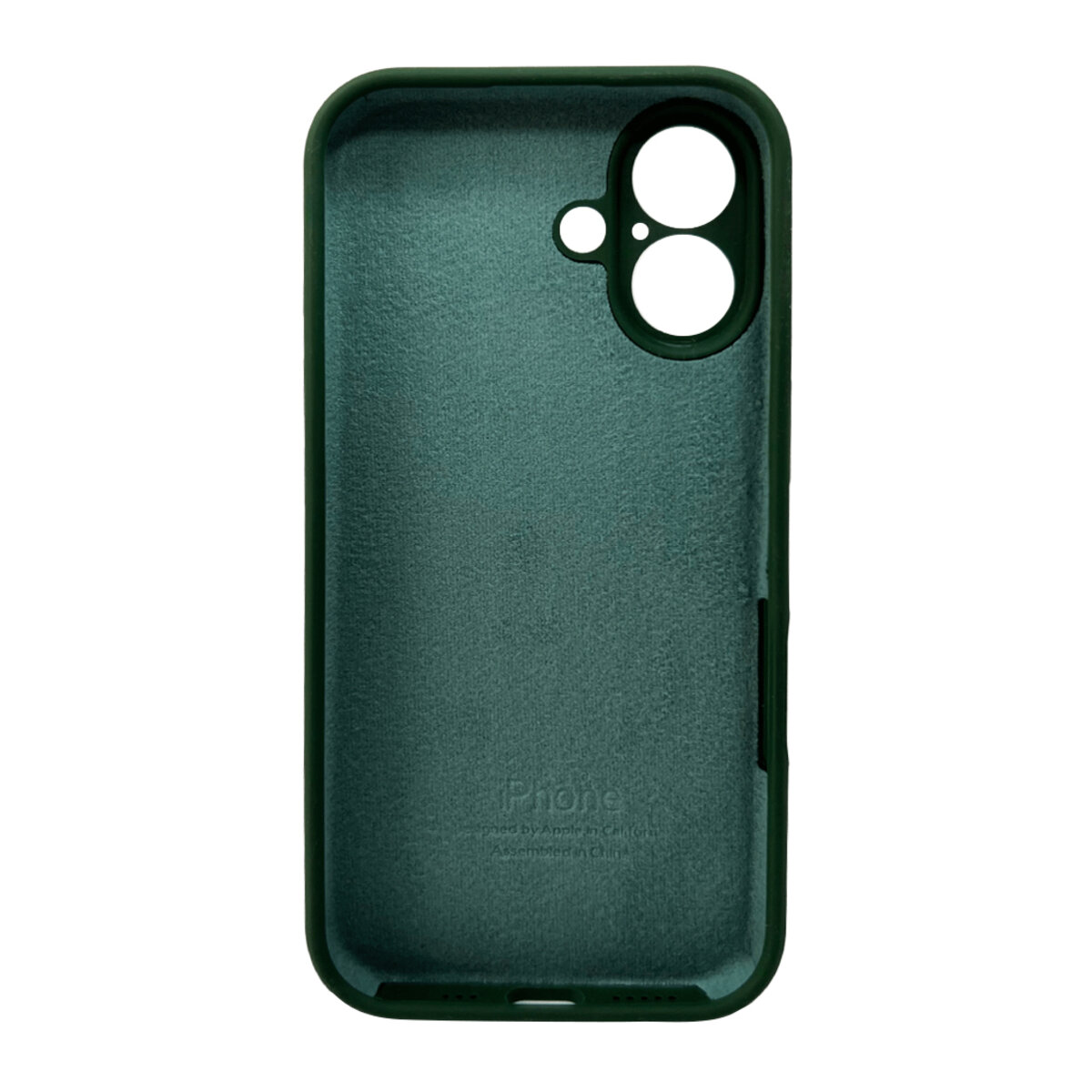 Чехол Silicone Full Case Camera Protect (AA) Apple iPhone 16 (Тёмно-зелёный) на картинке №3