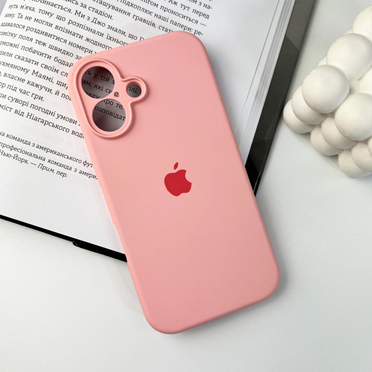 Чехол Silicone Full Case Camera Protect (AA) Apple iPhone 16 (Розовый) на картинке №7