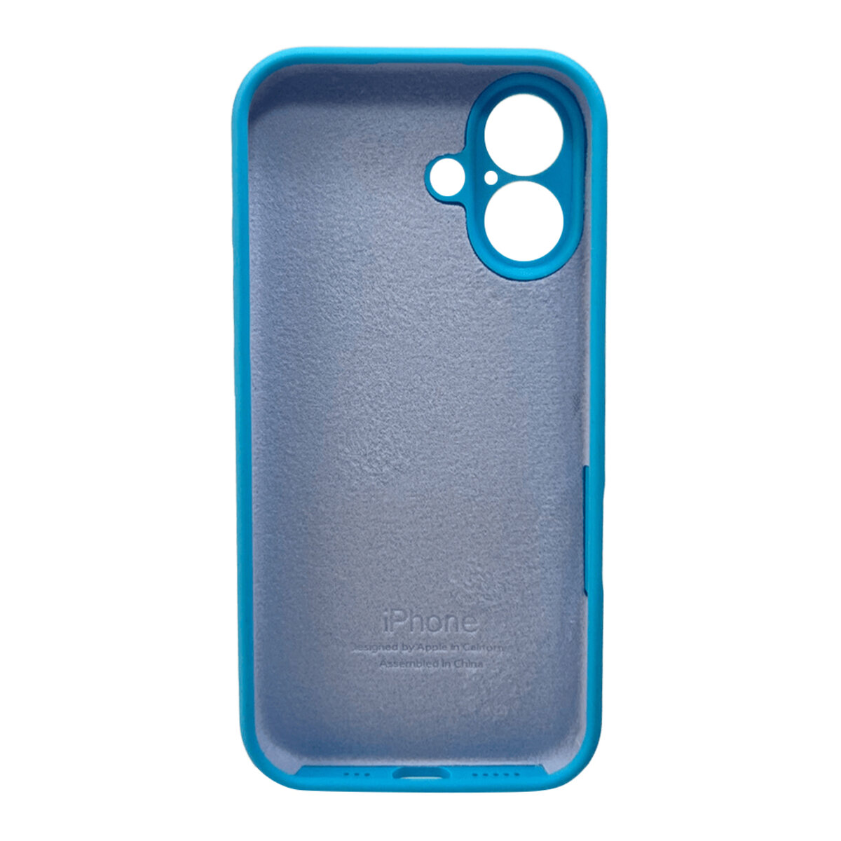 Чехол Silicone Full Case Camera Protect (AA) Apple iPhone 16 (Голубой) на картинке №3