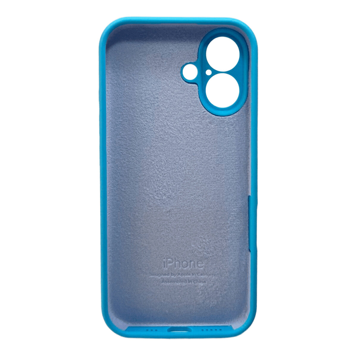 Чехол Silicone Full Case Camera Protect (AA) Apple iPhone 16 (Голубой) на картинке №3