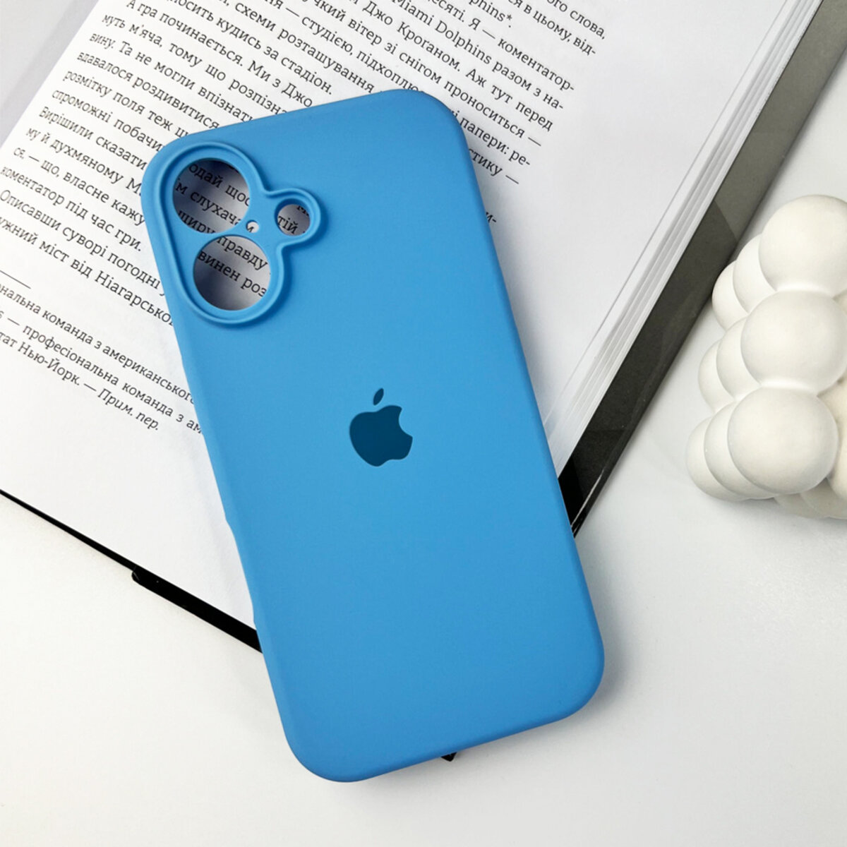 Чехол Silicone Full Case Camera Protect (AA) Apple iPhone 16 (Голубой) на картинке №7