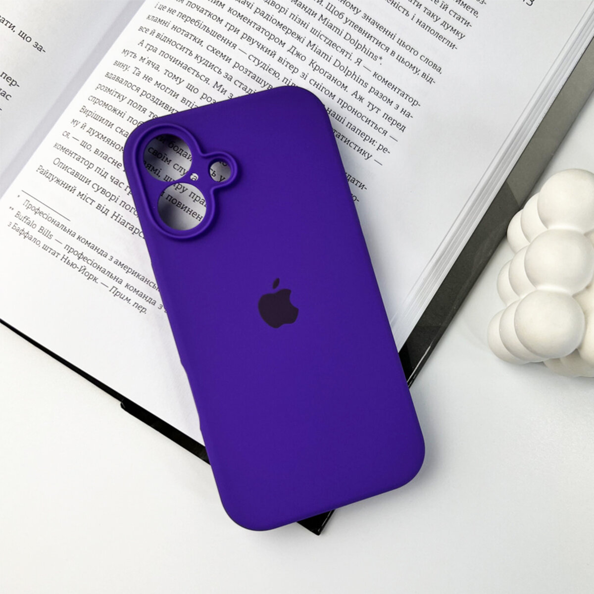 Чехол Silicone Full Case Camera Protect (AA) Apple iPhone 16 (Фиолетовый) на картинке №6