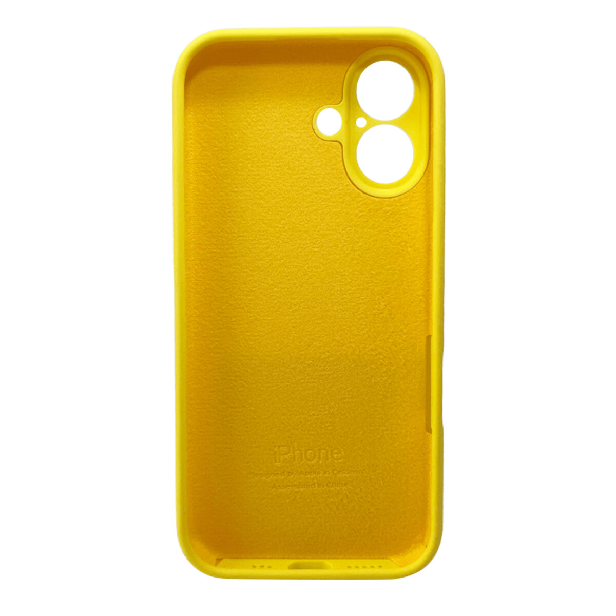 Чехол Silicone Full Case Camera Protect (AA) Apple iPhone 16 (Желтый) на картинке №3