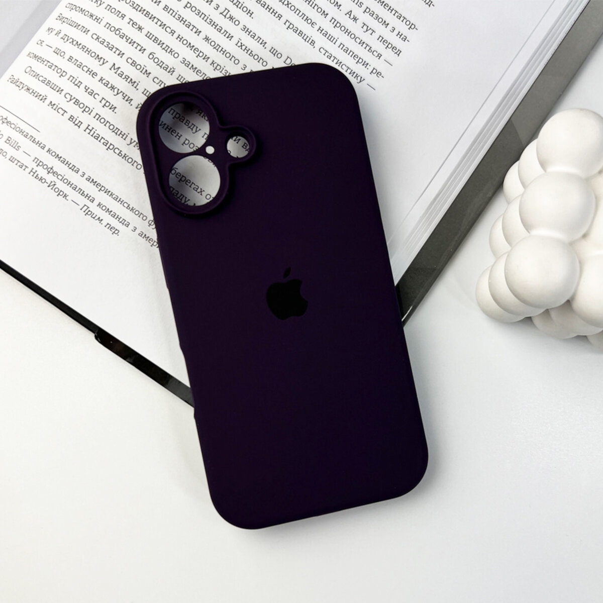 Чехол Silicone Full Case Camera Protect (AA) Apple iPhone 16 (Фиолетовый) на картинке №7