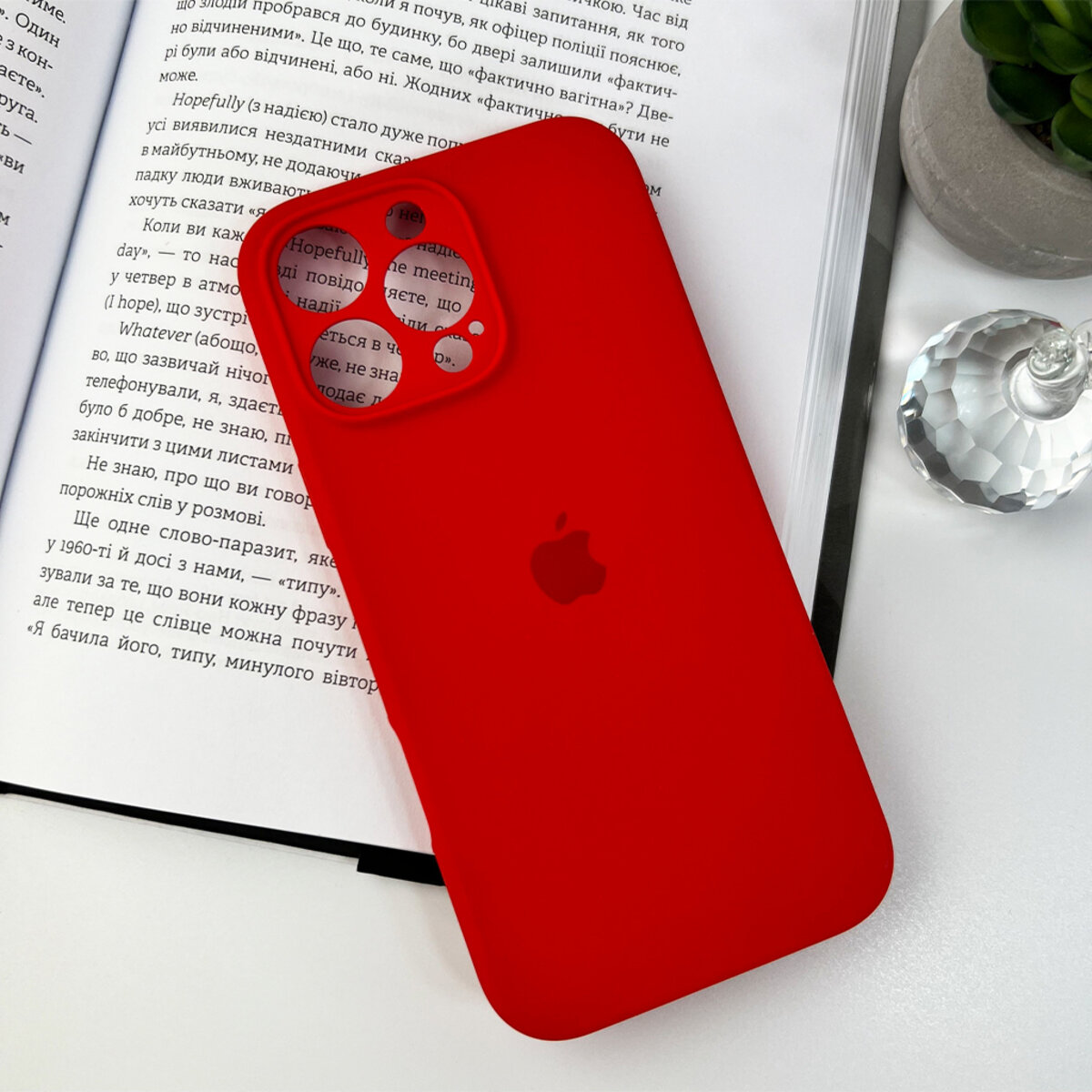 Чехол Silicone Full Case Camera Protect (AA) Apple iPhone 16 Pro (Красный) на картинке №7