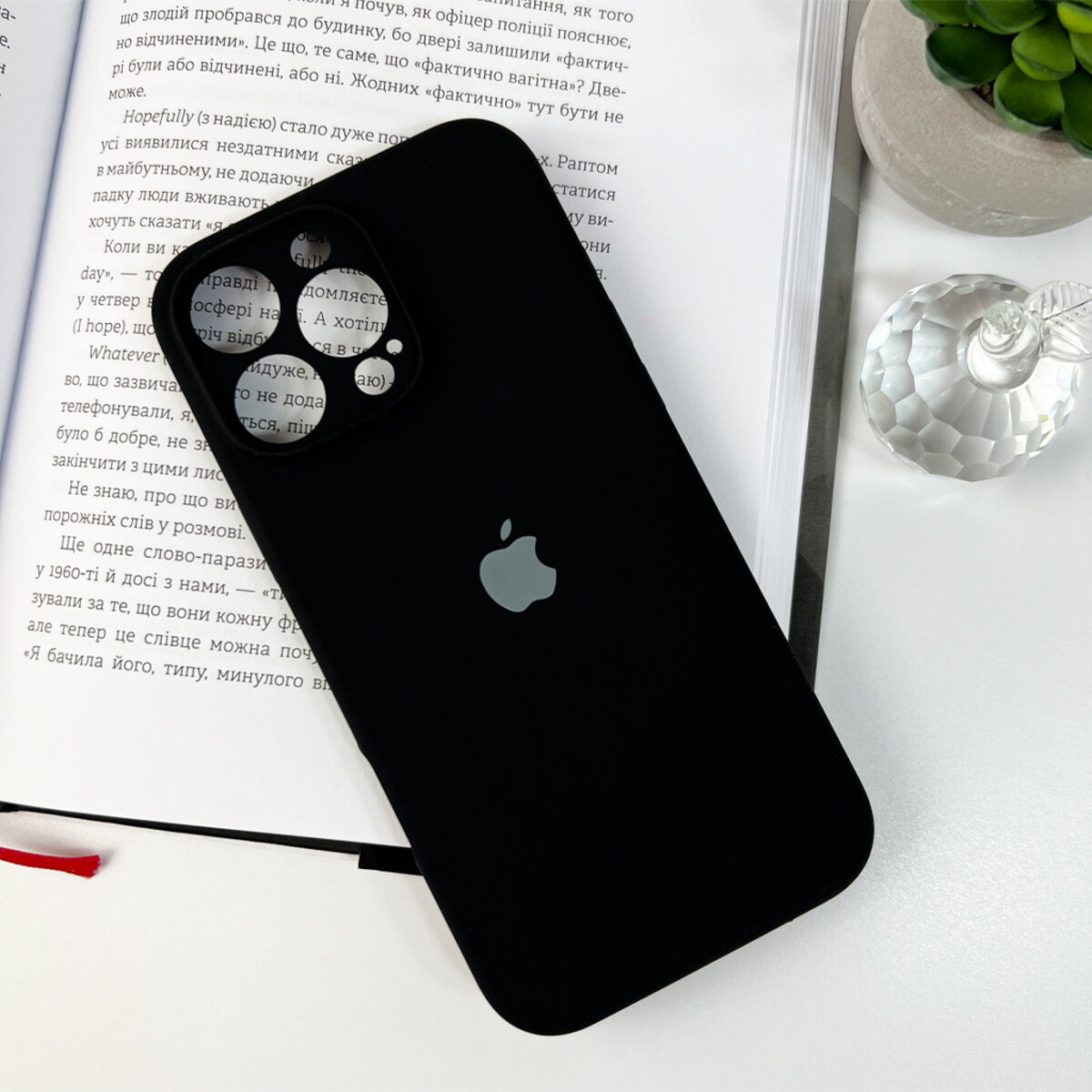 Чехол Silicone Full Case Camera Protect (AA) Apple iPhone 16 Pro (Черный) на картинке №6