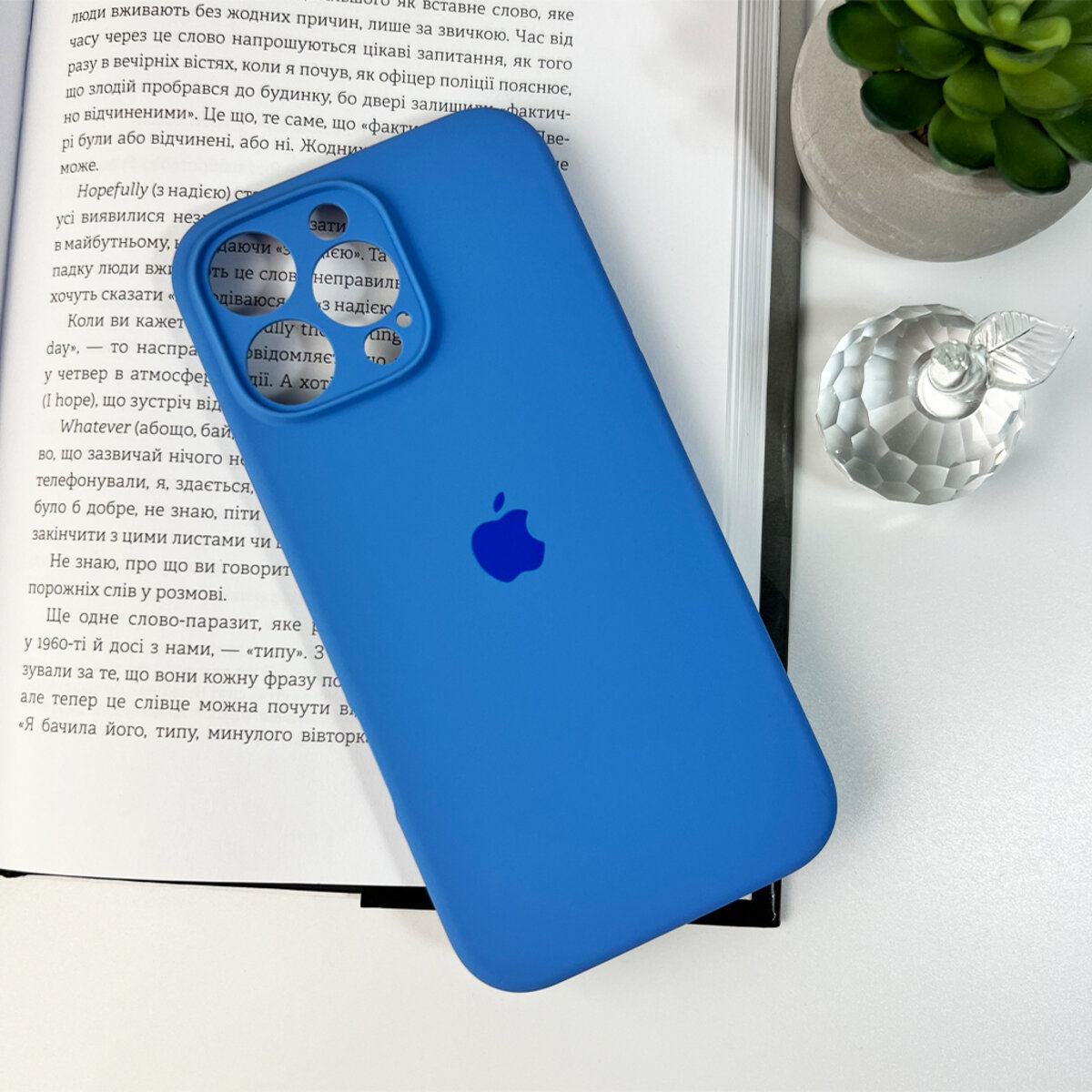 Чехол Silicone Full Case Camera Protect (AA) Apple iPhone 16 Pro (Синий) на картинке №7