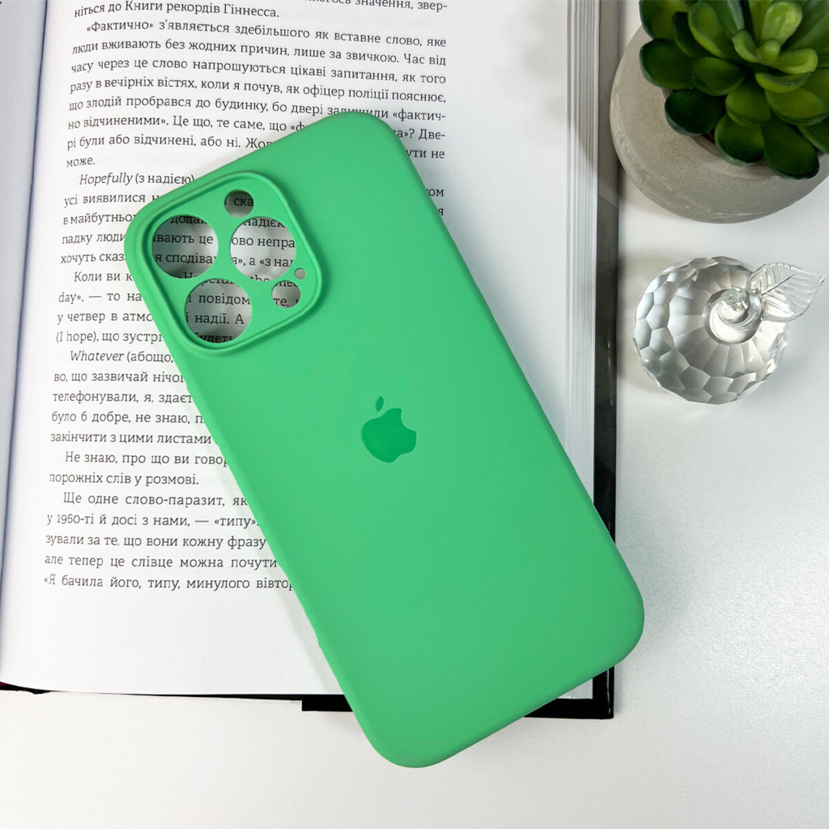 Чехол Silicone Full Case Camera Protect (AA) Apple iPhone 16 Pro (Зелёный) на картинке №6