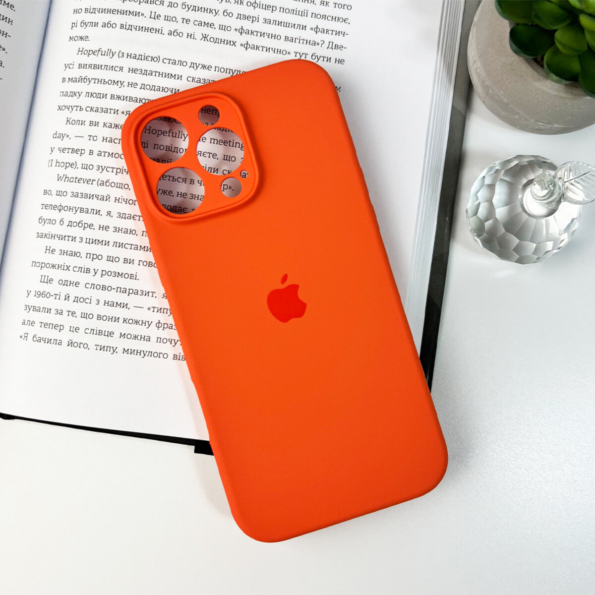 Чехол Silicone Full Case Camera Protect (AA) Apple iPhone 16 Pro (Оранжевый) на картинке №7