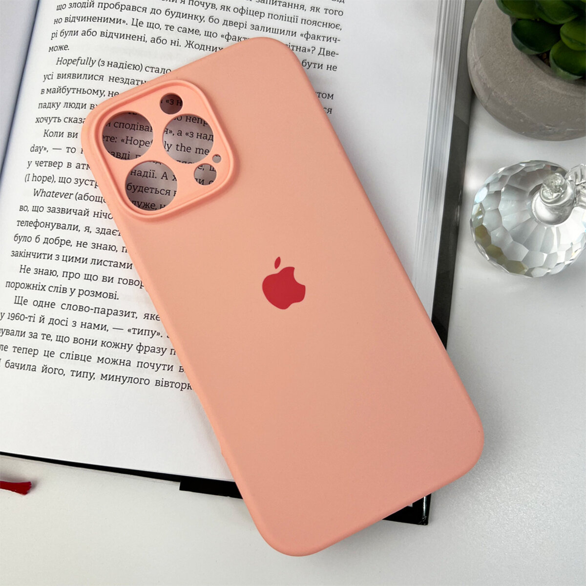 Чохол Silicone Full Case Camera Protect (AA) Apple iPhone 16 Pro Max (Грейпфрутовий) на малюнкі №7