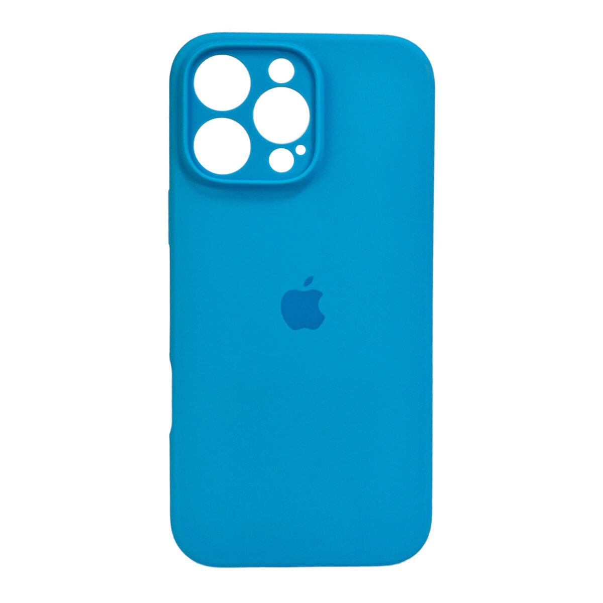 Чехол Silicone Full Case Camera Protect (AA) Apple iPhone 16 Pro Max (Голубой) на картинке №1