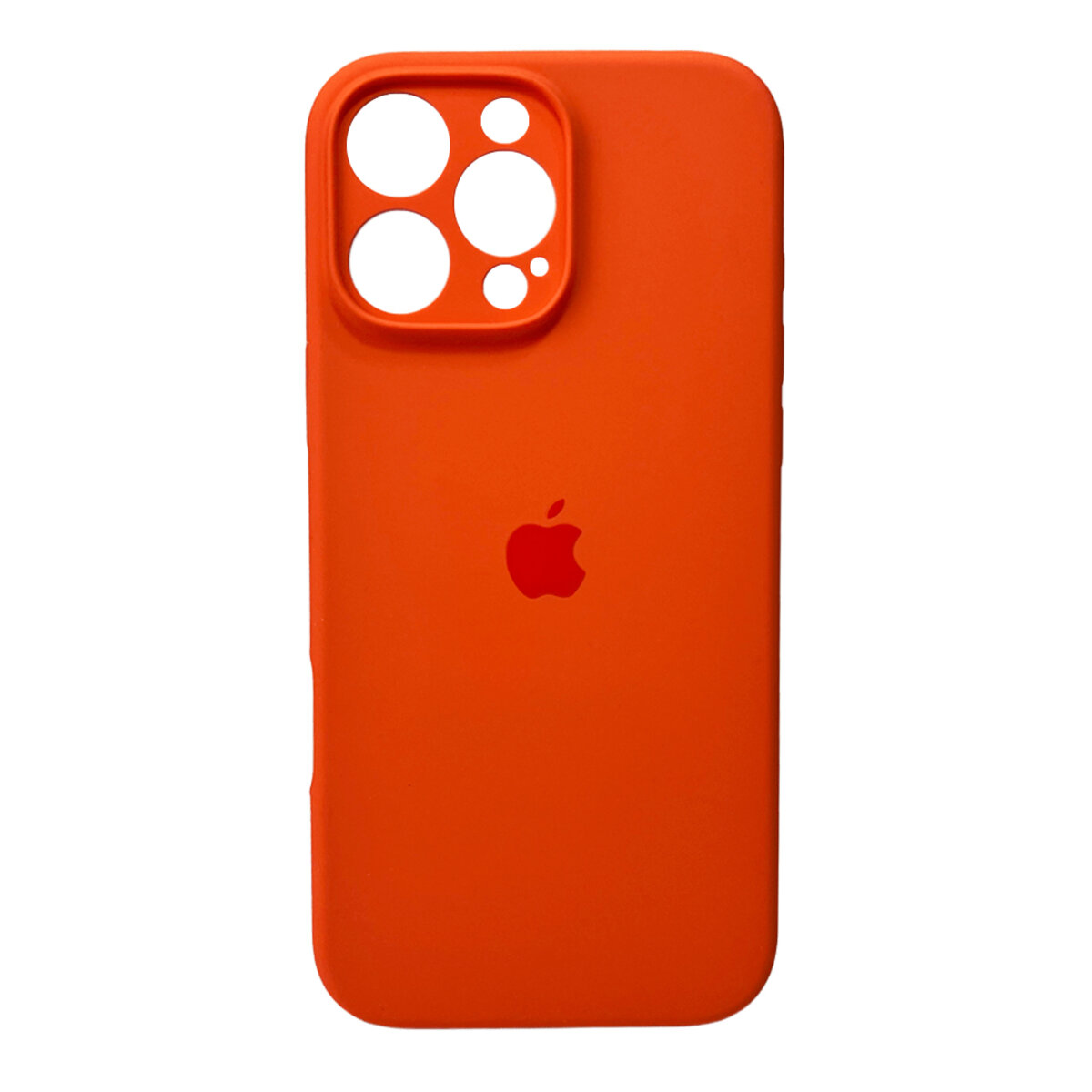 Чехол Silicone Full Case Camera Protect (AA) Apple iPhone 16 Pro Max (Оранжевый) на картинке №1