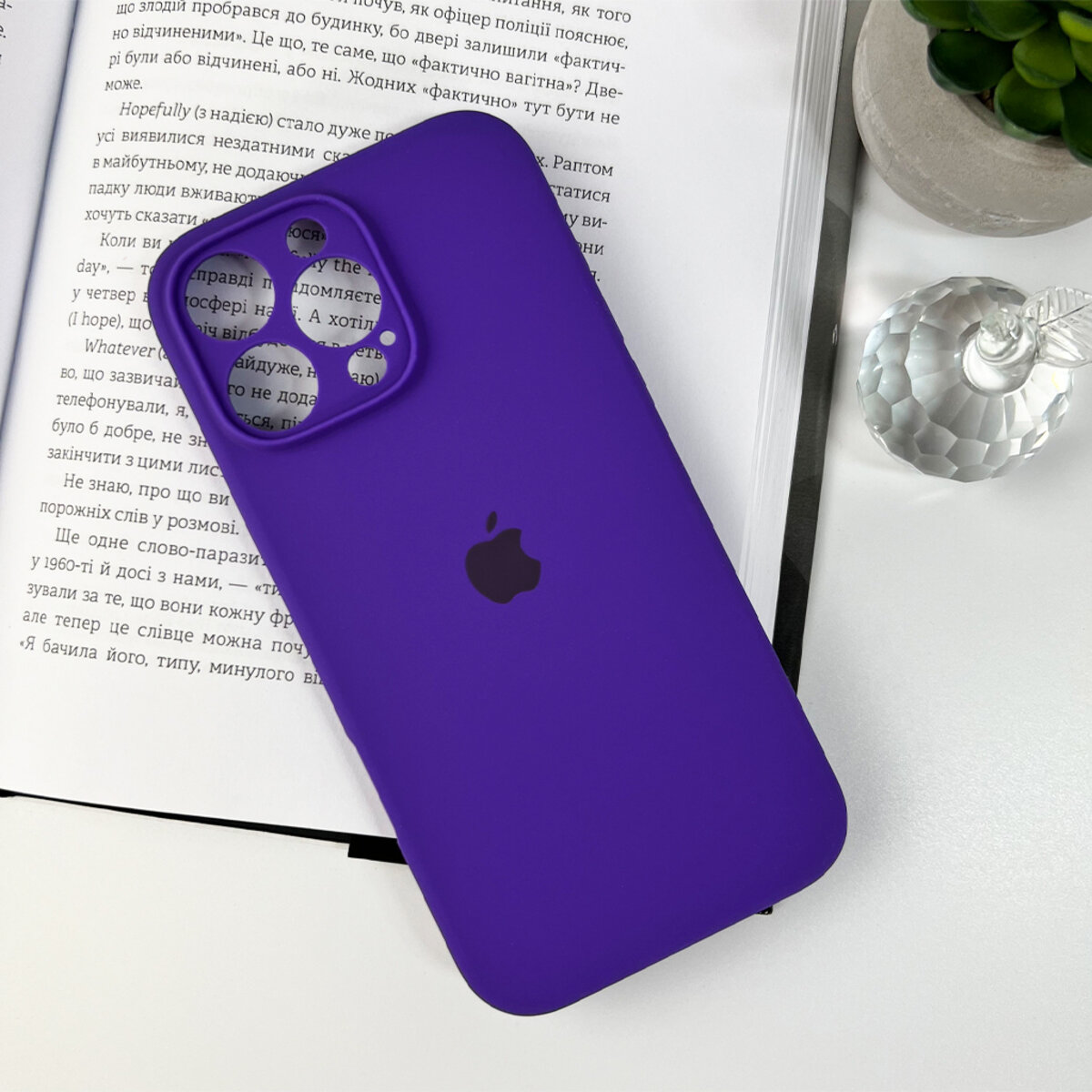 Чехол Silicone Full Case Camera Protect (AA) Apple iPhone 16 Pro Max (Фиолетовый) на картинке №7