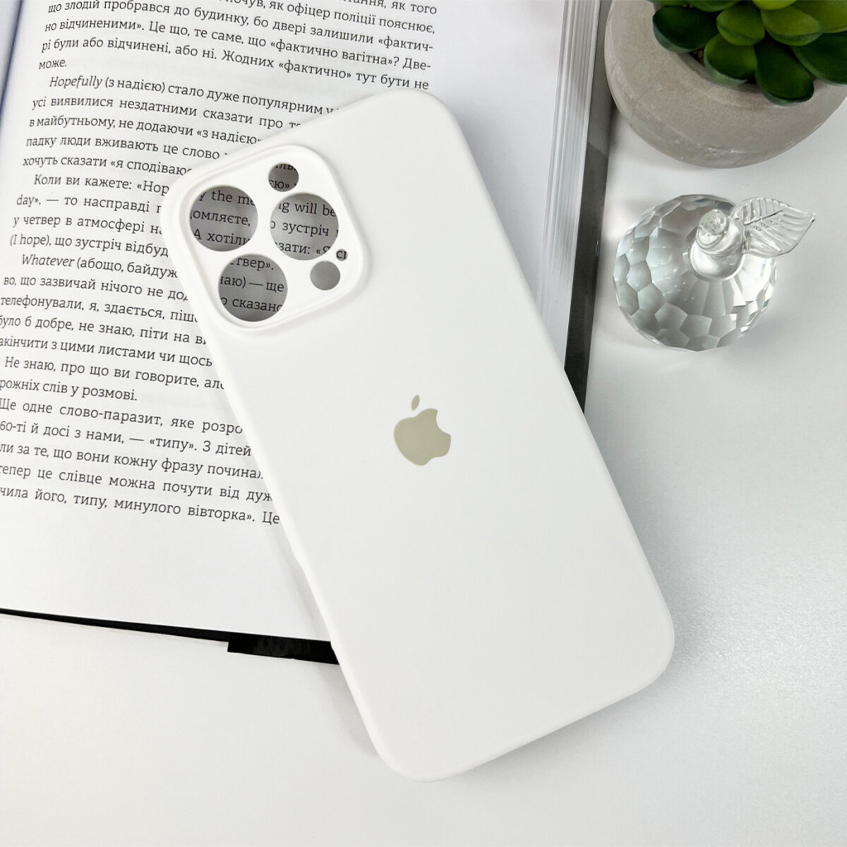 Чехол Silicone Full Case Camera Protect (AA) Apple iPhone 16 Pro Max (Белый) на картинке №6