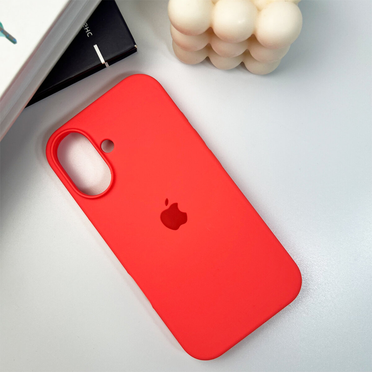 Чехол Silicone Full Case AA Open Camera Apple iPhone 16 | Микрофибра (Розовый) на картинке №6
