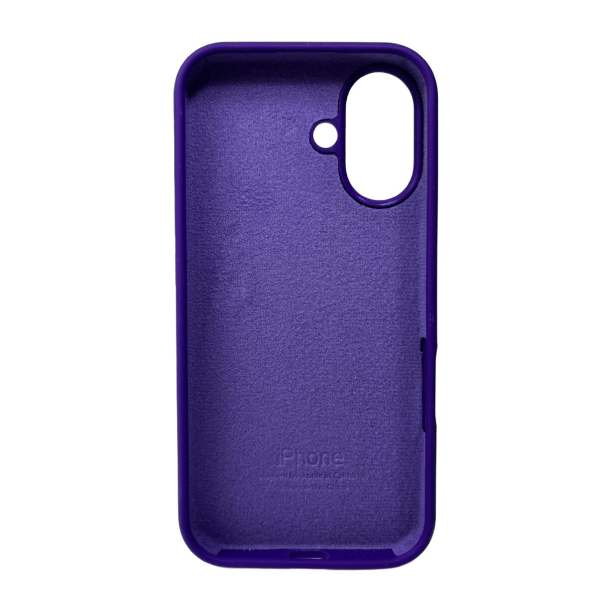 Чехол Silicone Full Case AA Open Camera Apple iPhone 16 | Микрофибра (Фиолетовый) на картинке №2