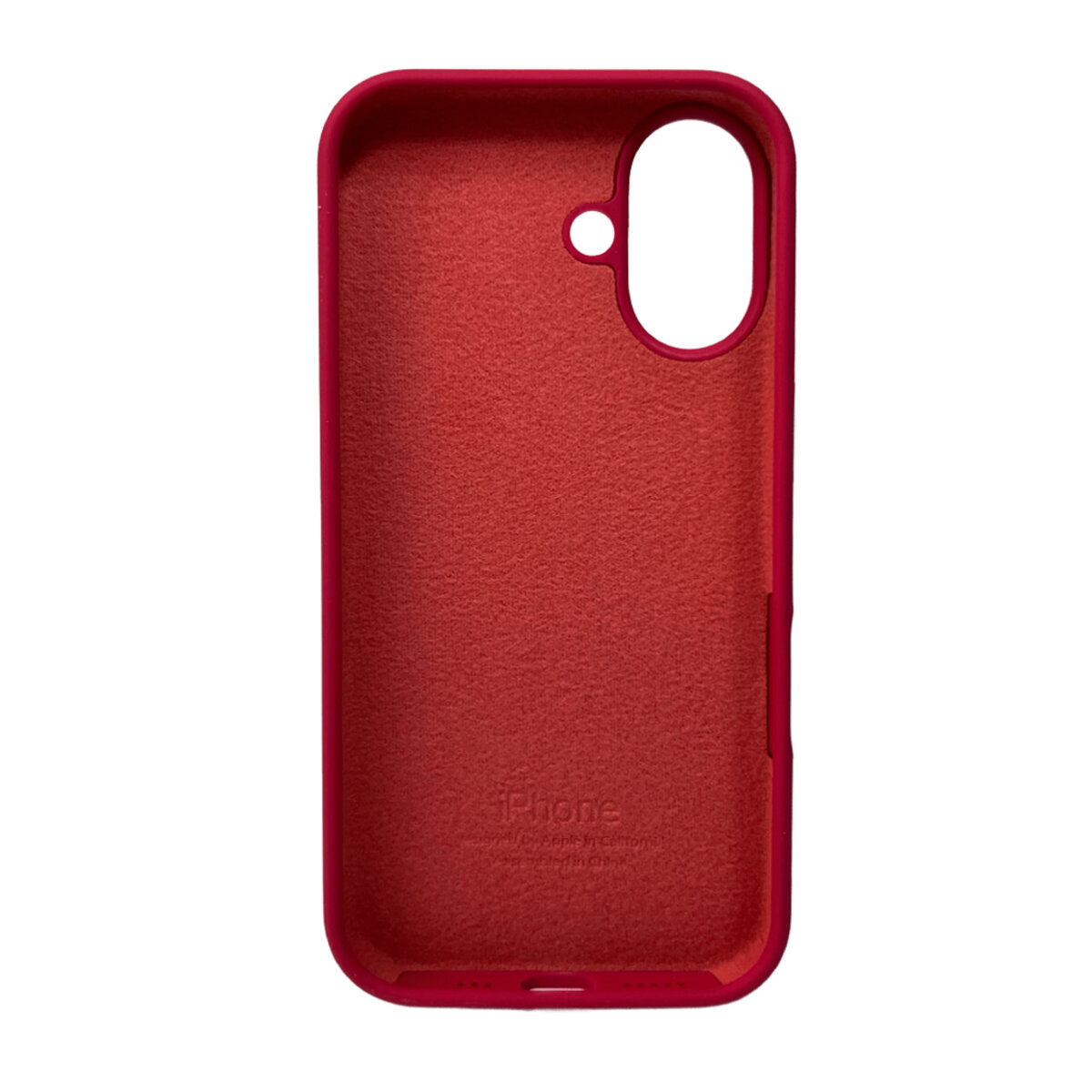 Чехол Silicone Full Case AA Open Camera Apple iPhone 16 | Микрофибра (Бордовый) на картинке №2