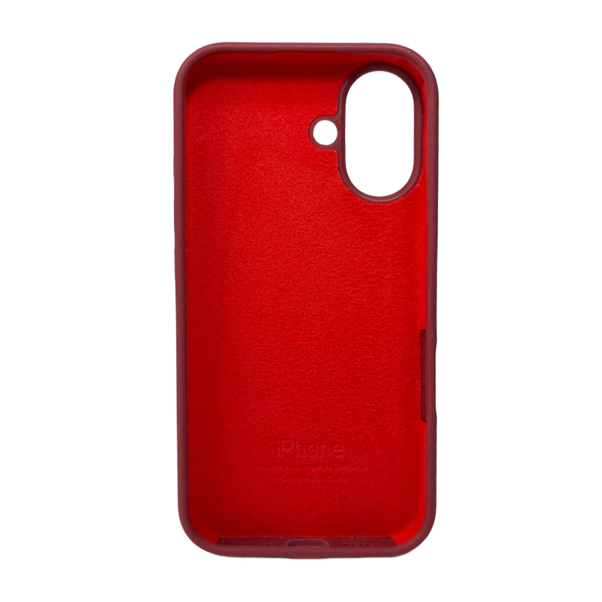 Чехол Silicone Full Case AA Open Camera Apple iPhone 16 | Микрофибра (Бордовый) на картинке №2