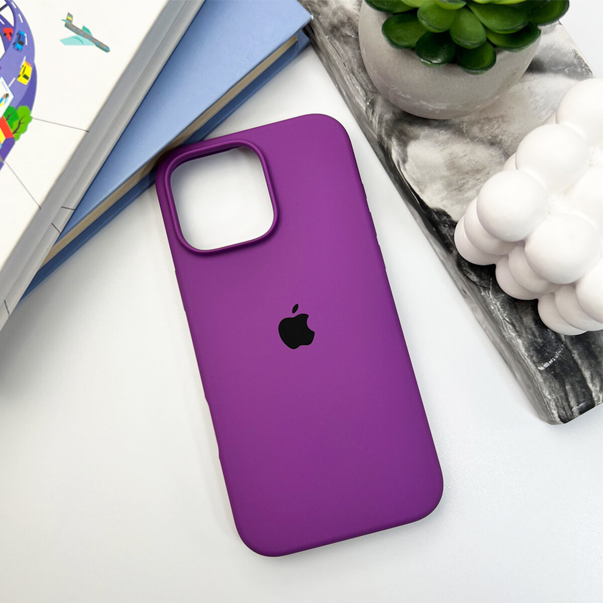 Чехол Silicone Full Case AA Open Camera Apple iPhone 16 Pro | Микрофибра (Фиолетовый) на картинке №6