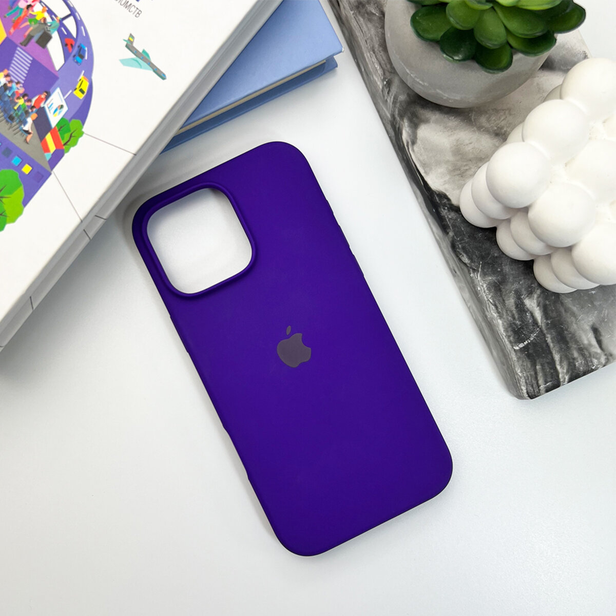 Чехол Silicone Full Case AA Open Camera Apple iPhone 16 Pro Max | Микрофибра (Фиолетовый) на картинке №6