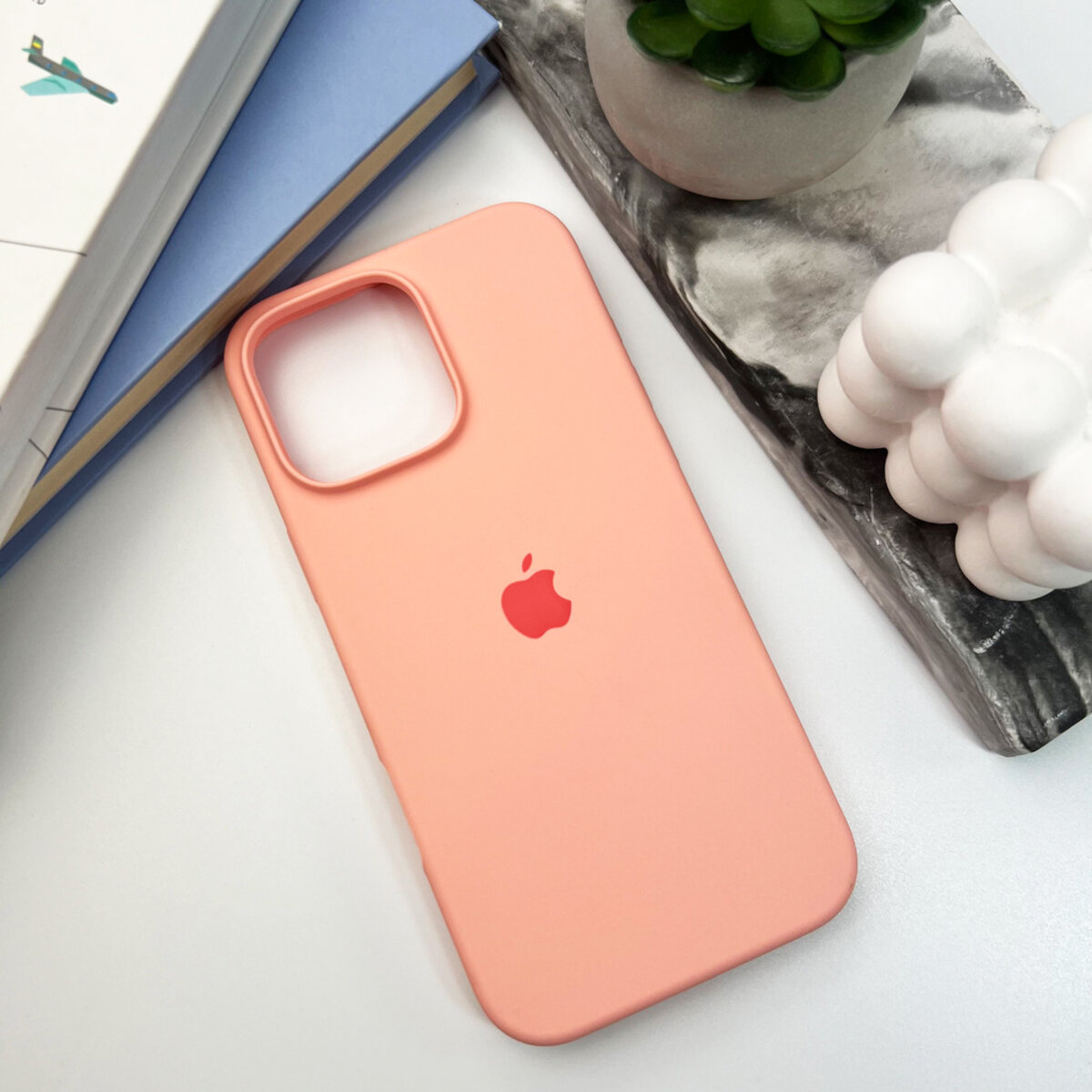 Чехол Silicone Full Case AA Open Camera Apple iPhone 16 Pro Max | Микрофибра (Оранжевый) на картинке №6