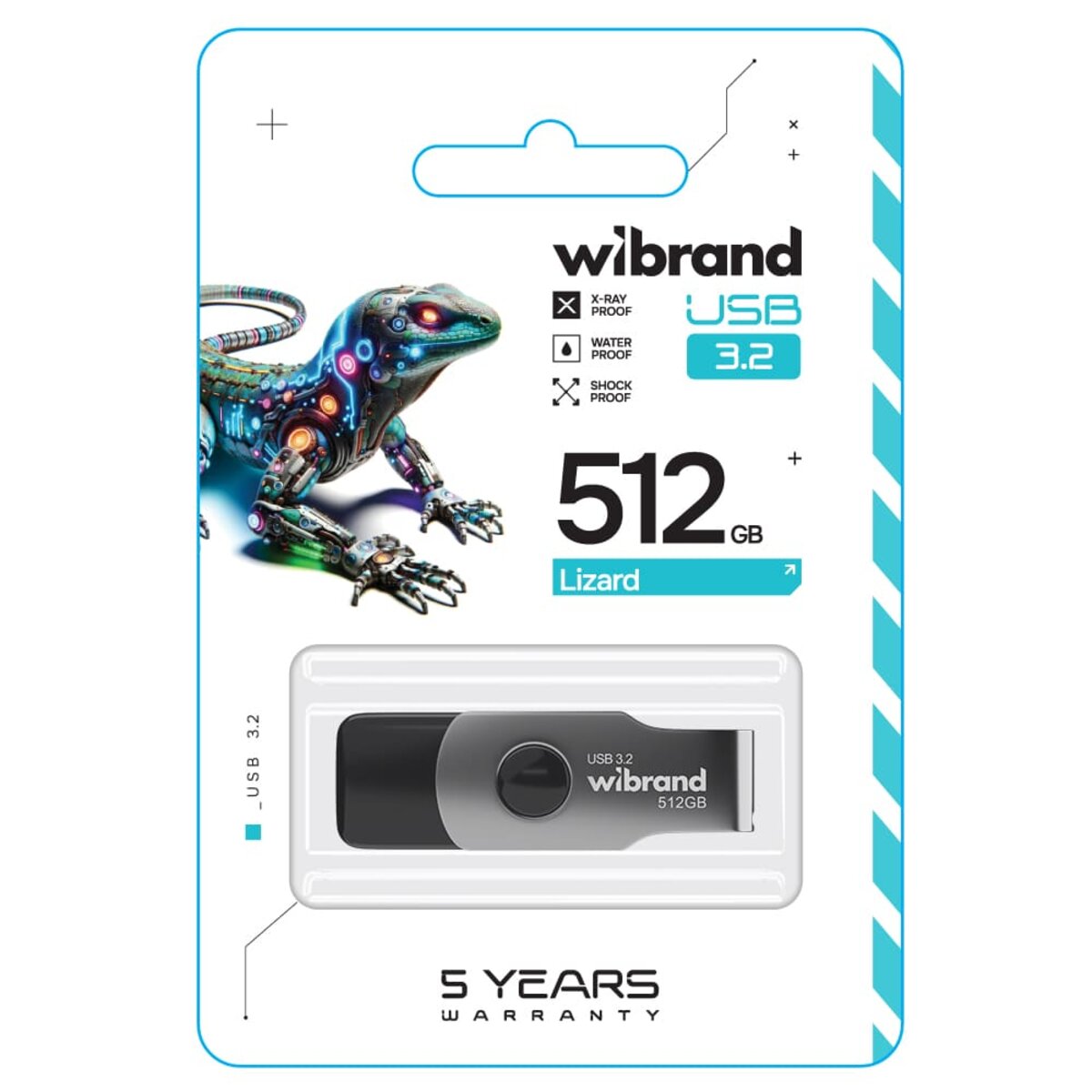 Флеш-накопичувач Wibrand USB 3.2 Gen1 Lizard 512GB Black (WI3.2/LI512P9B) Фото 3 Флеш-накопичувач Wibrand USB 3.2 Gen1 Lizard 512GB Black (WI3.2/LI512P9B) на картинке №3