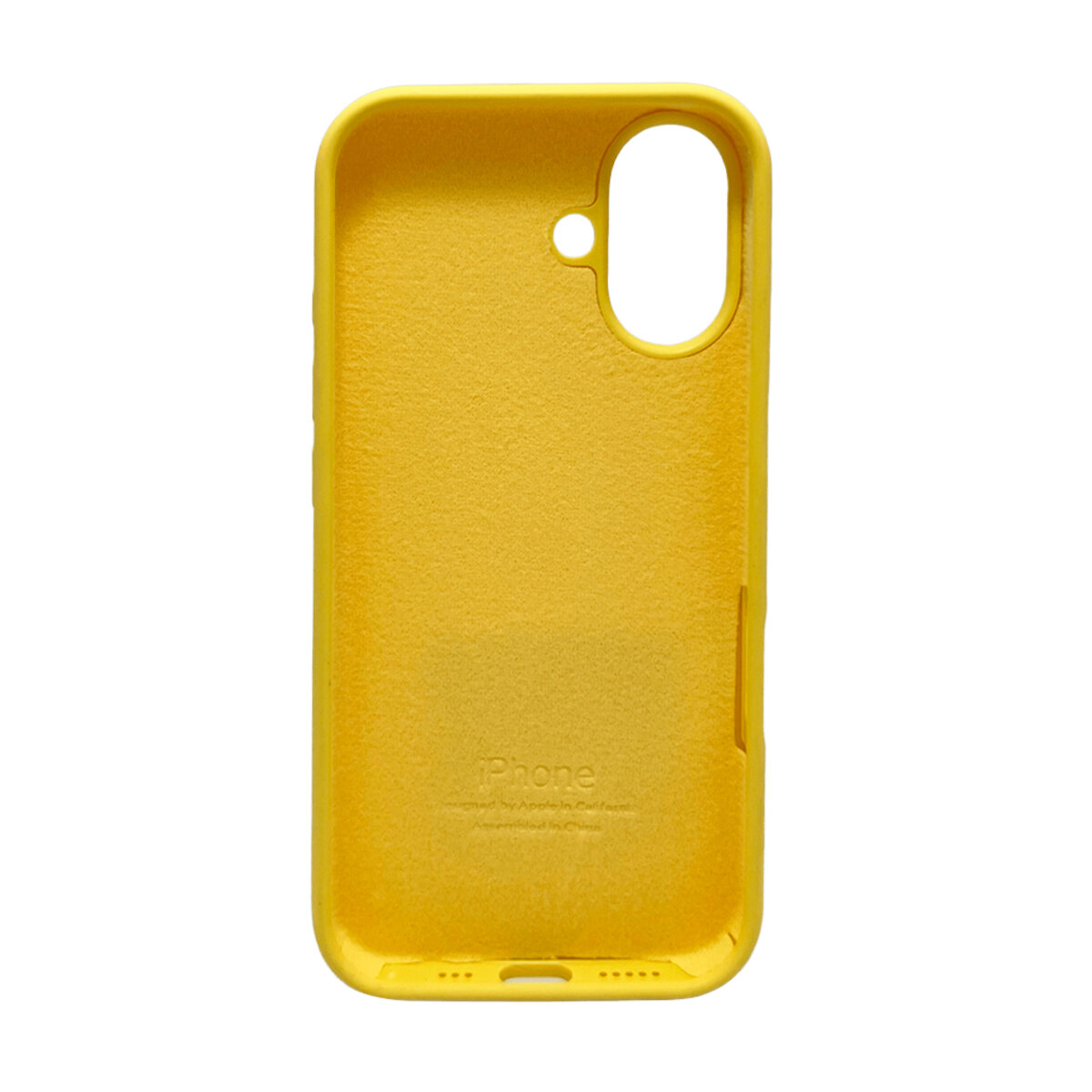 Чехол Silicone Full Case AA Open Camera Apple iPhone 16 | Микрофибра (Желтый) на картинке №3