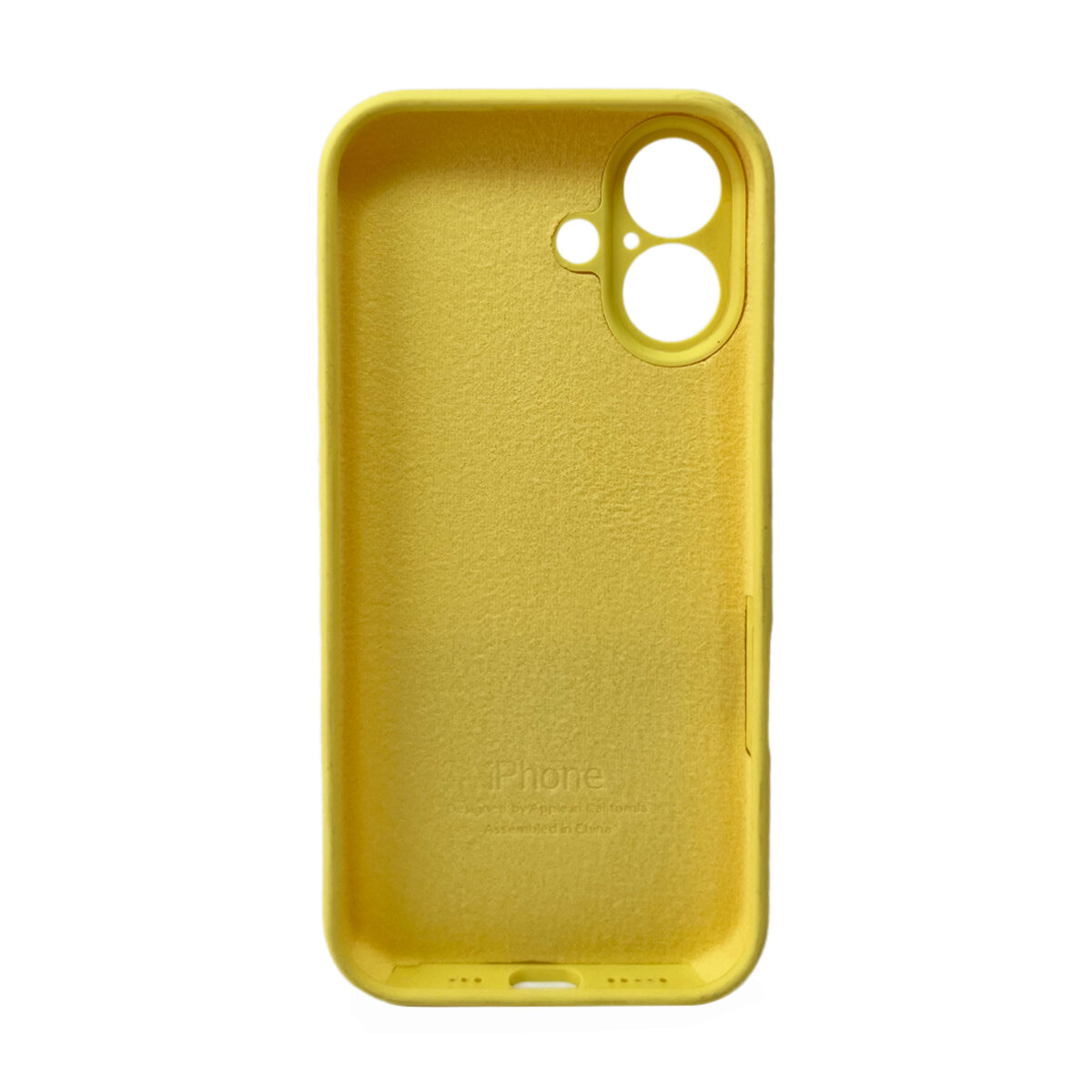Чехол Silicone Full Case Camera Protect (AA) Apple iPhone 16 (Желтый) на картинке №3