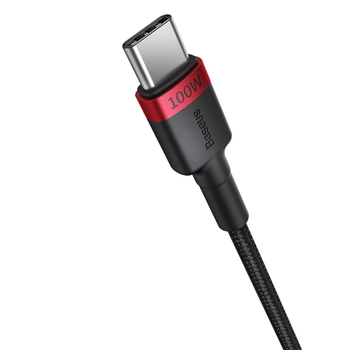 Кабель Baseus Cafule Charging Cable USB-C to USB-C 100W 1m 2pcs Red Black+Grey Black на картинке №3