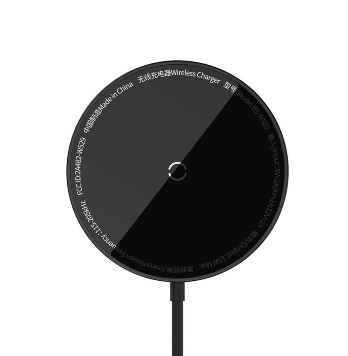 Бездротовий зарядний пристрій Baseus Simple Mini3 Magnetic Wireless Charger 15W Black на малюнкі №1