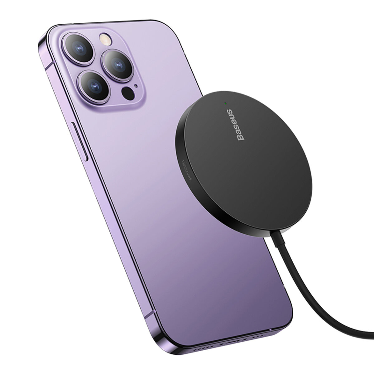 Бездротовий зарядний пристрій Baseus Simple Mini3 Magnetic Wireless Charger 15W Black на малюнкі №4