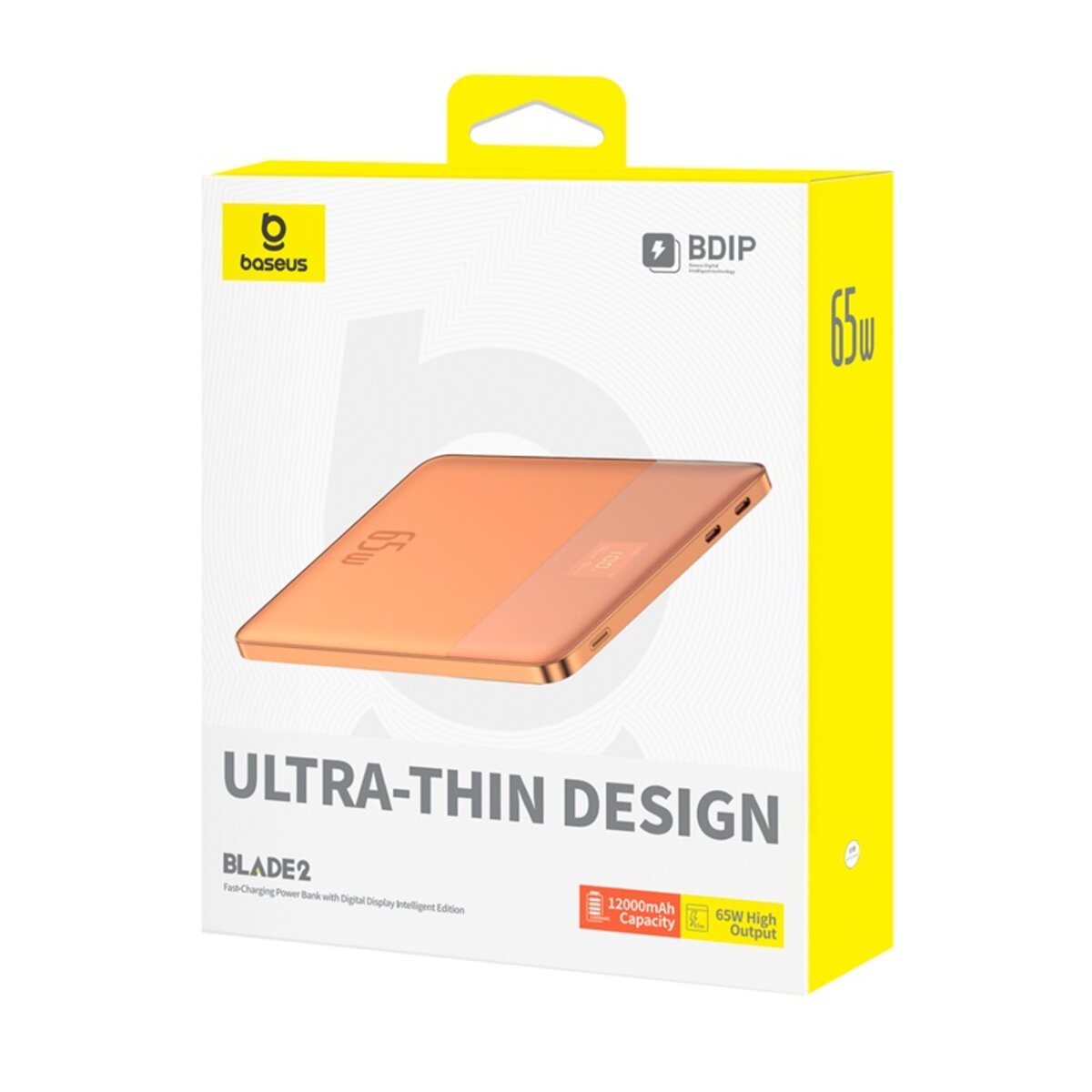 Зовнішній акумулятор Baseus Blade2 Fast-Charging Power Bank with Digital Display Intelligent Edition 12000mAh 65W Canyon Coral  (with Baseus Mini Whit на малюнкі №2