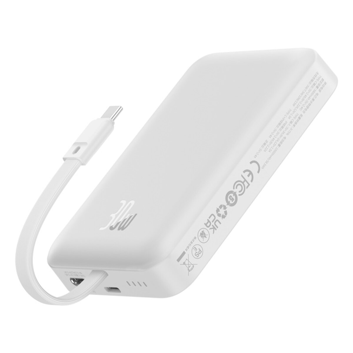 Зовнішній акумулятор Baseus Magnetic Mini Wireless Fast Charge Power Bank Type-C Edition  10000mAh 30W Stellar White на малюнкі №8