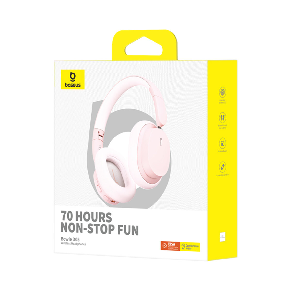 Бездротові навушники Baseus Bowie D05 Wireless Headphones Baby Pink на малюнкі №2