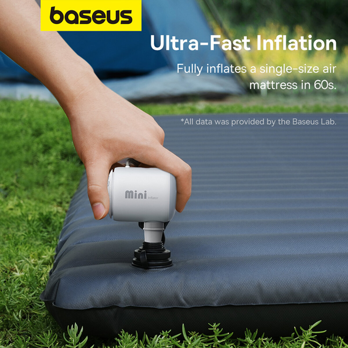 Портативний насос  для матраців Baseus PocketGo Portable Air Pump Stellar White (C11157700221-00) на картинке №4